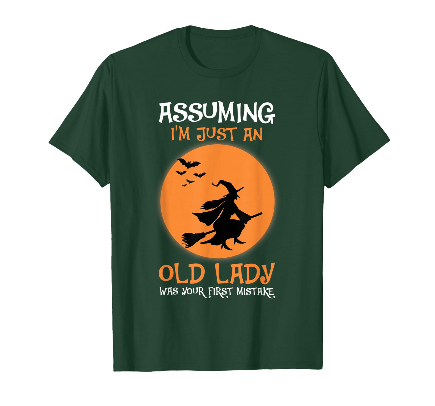 Assuming I'm Just an Old Lady Halloween Witch Broom Witchy T-Shirt