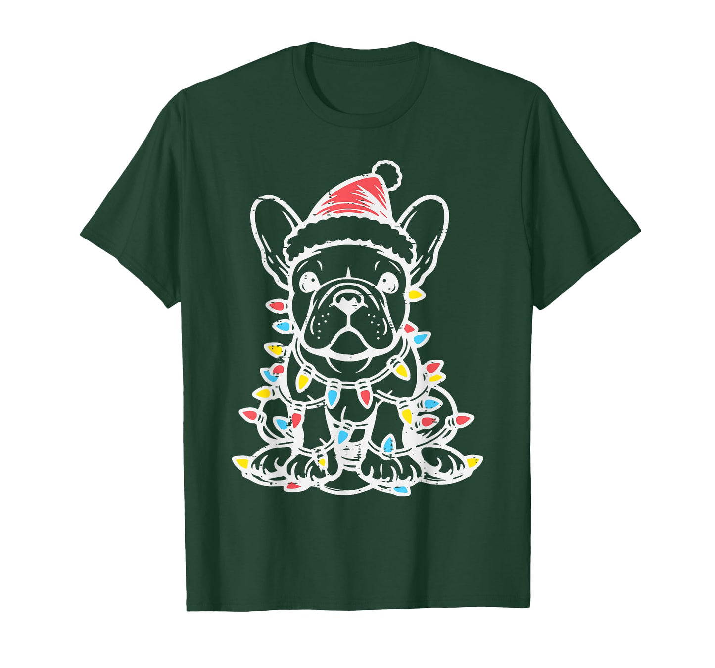 Christmas Dog French Bulldog Xmas Frenchie Men Women Kids T-Shirt