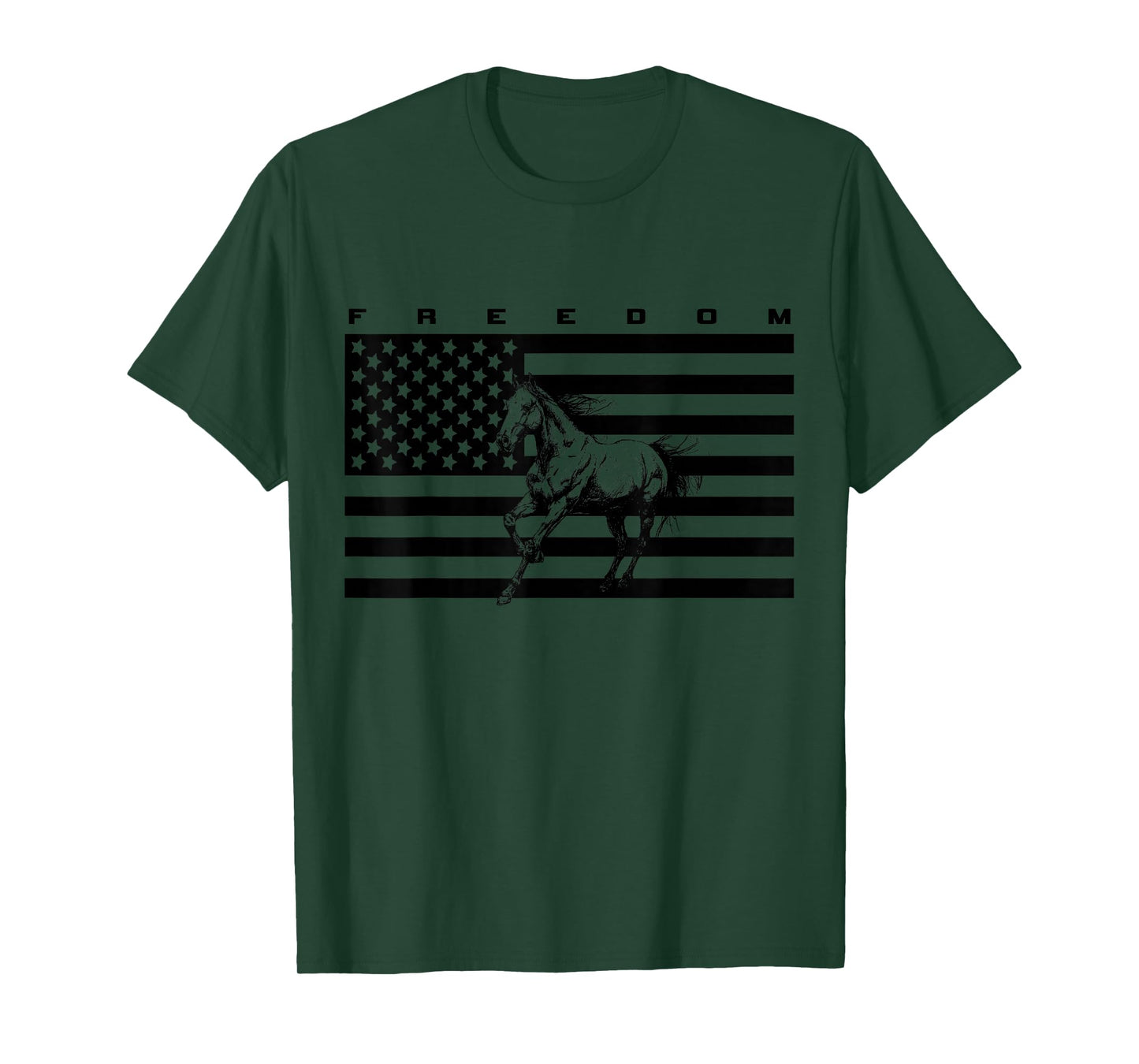 American Flag Horseback Riding Apparel - Horse T-Shirt