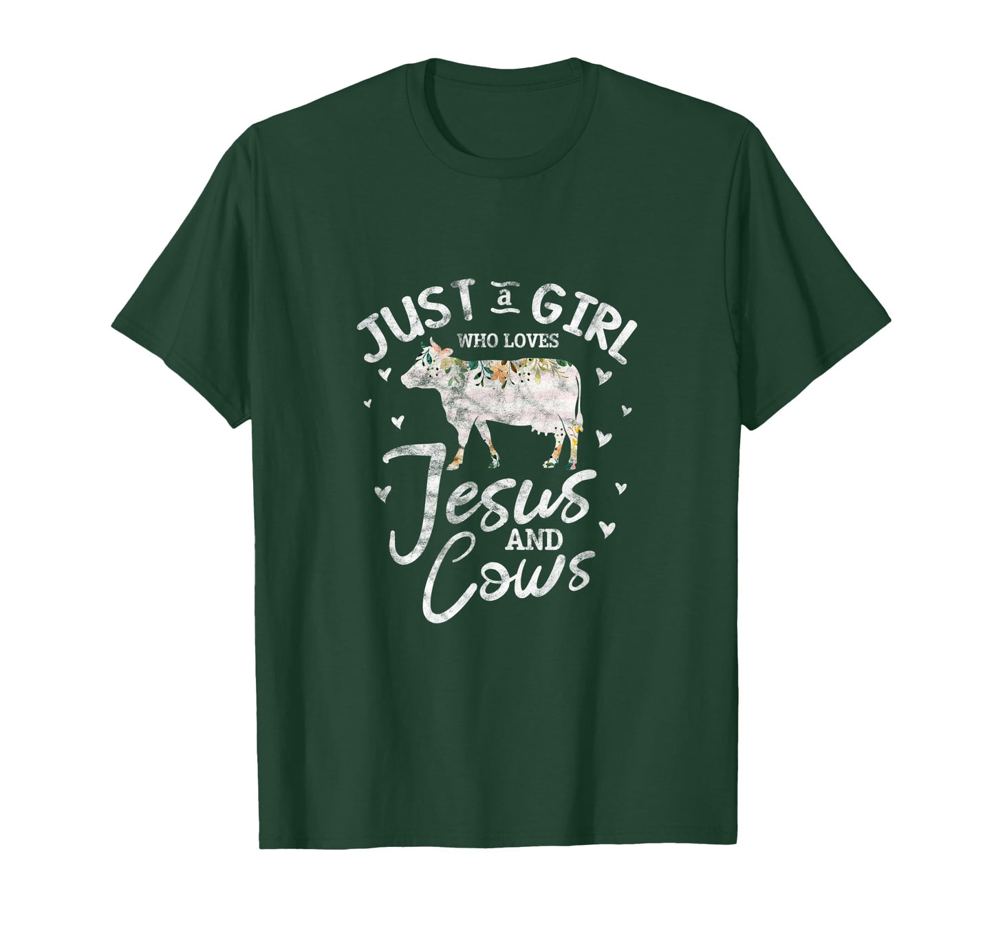 Cow Christian Just A Girl Who Loves Jesus and Cows Grunge T-Shirt