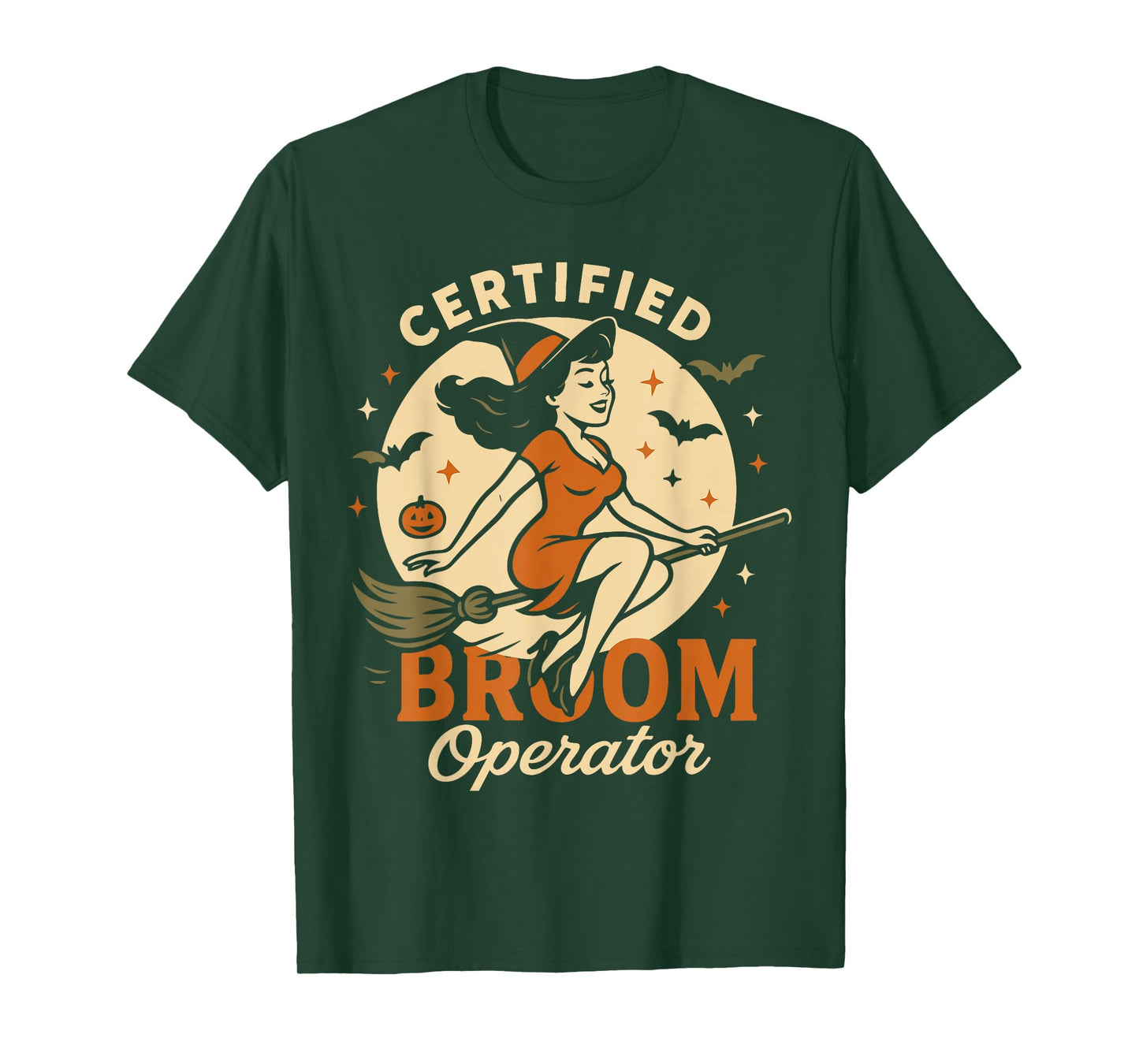 Certified Broom Operator Witch Halloween Costume T-Shirt