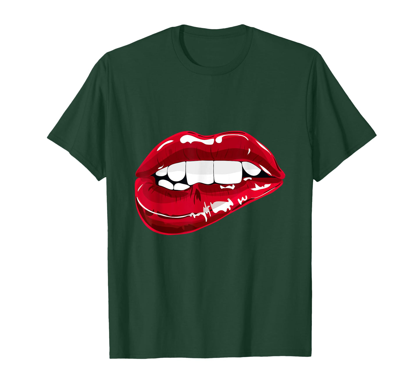 Enjoy Cool Women Graphic Lips Tee shirts, Women Red Lips Fun T-Shirt