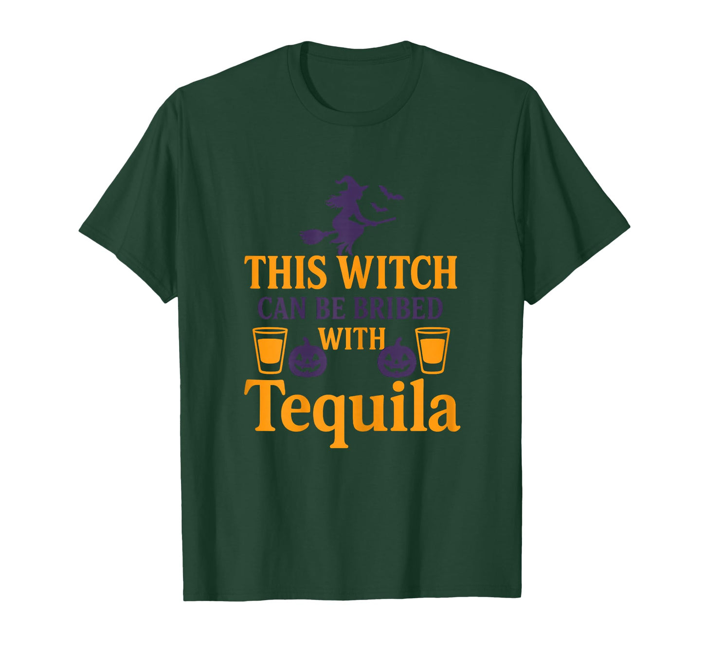 This Witch Can Be Bribed with Tequila Funny Halloween Outfit T-Shirt