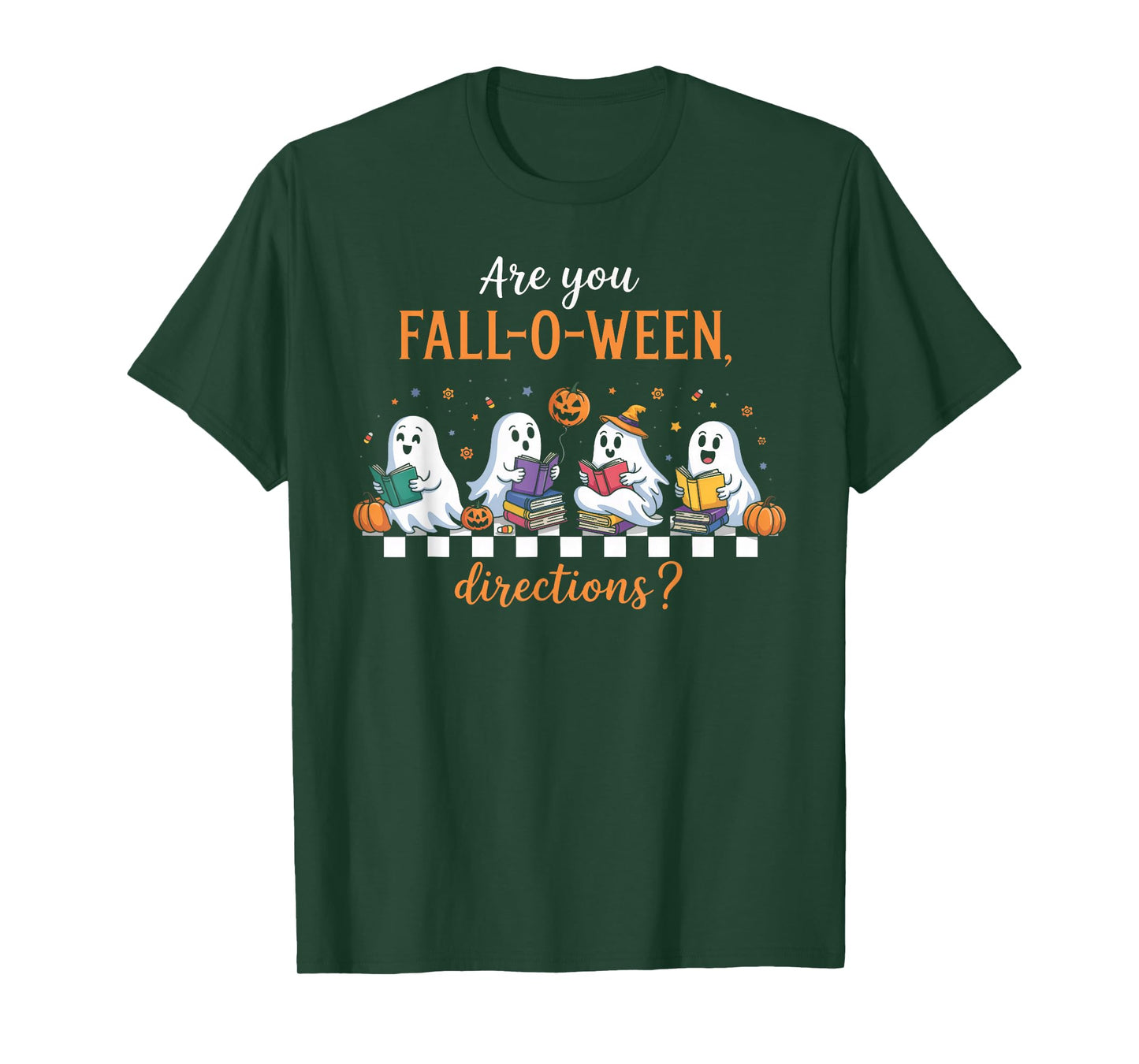 Retro are You Fall O Ween Directions Teacher Halloween Ghost T-Shirt