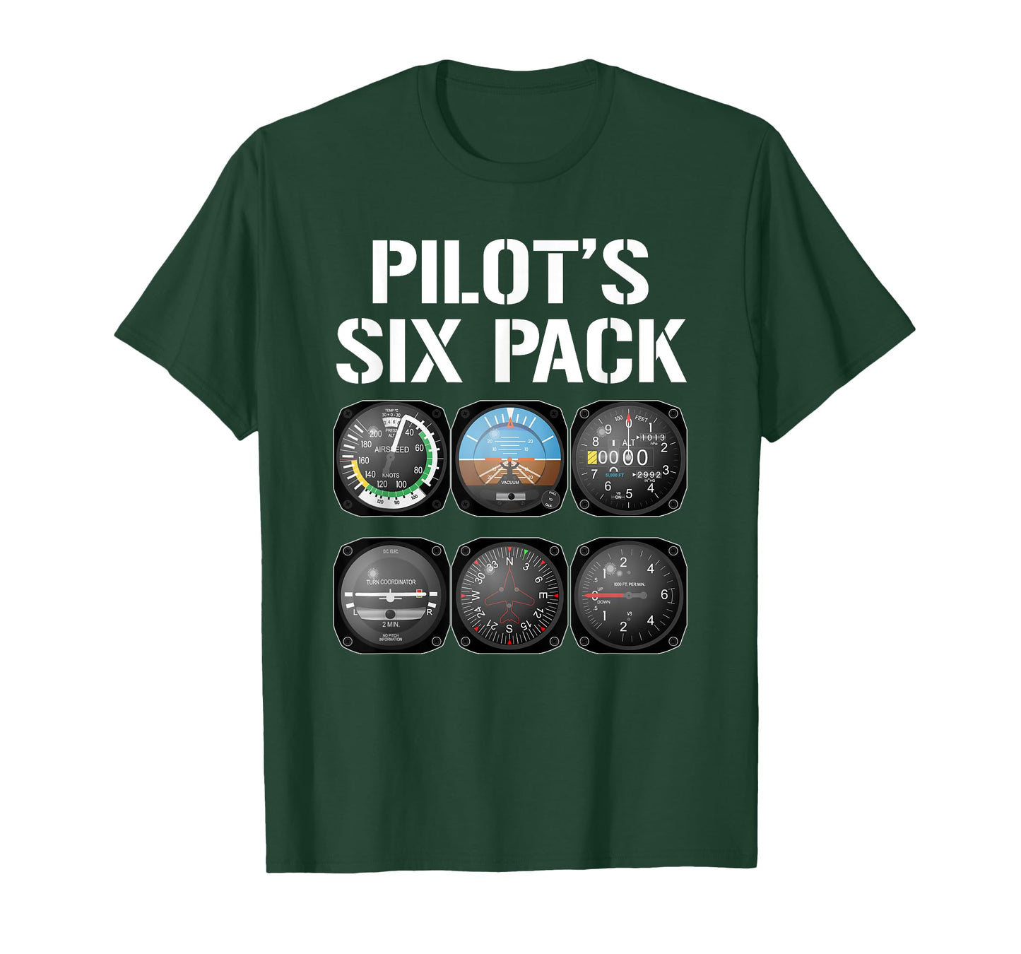 Pilot's Six Pack Funny Pilot Aviation Flying T-Shirt