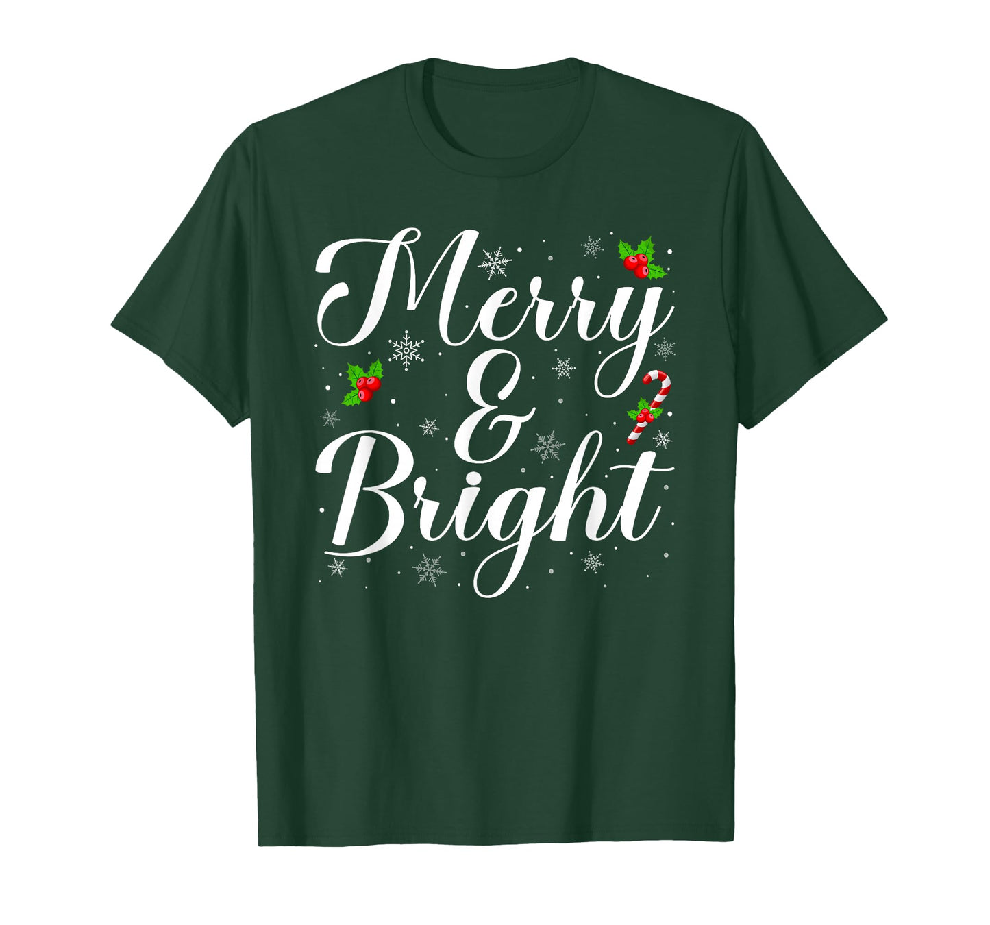 Merry and Bright Xmas Lights Christmas Pajamas T-Shirt
