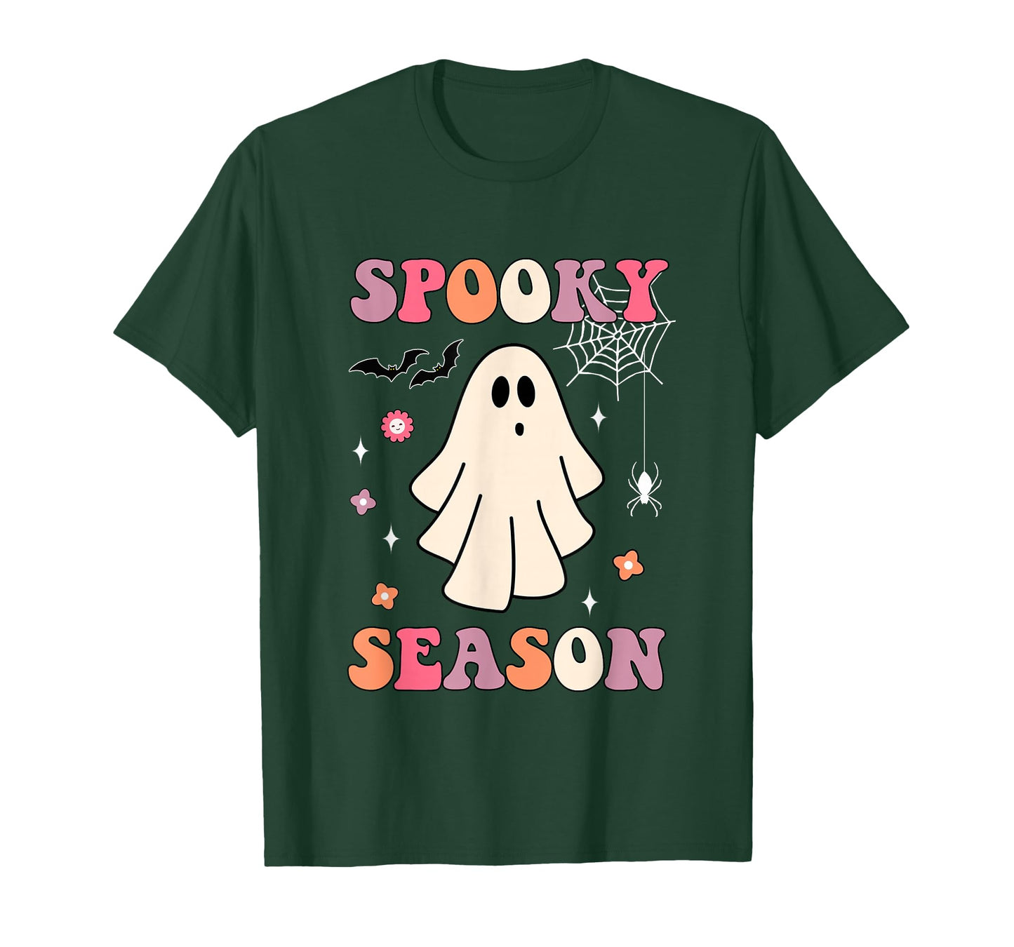 Groovy Vintage Halloween Costume Cute Ghost Spooky Season T-Shirt