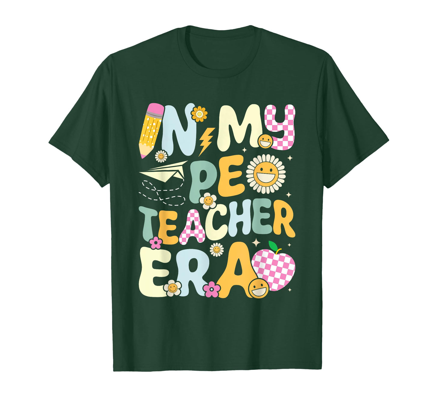 Retro In My PE Teacher Era Physical Education Groovy Women T-Shirt