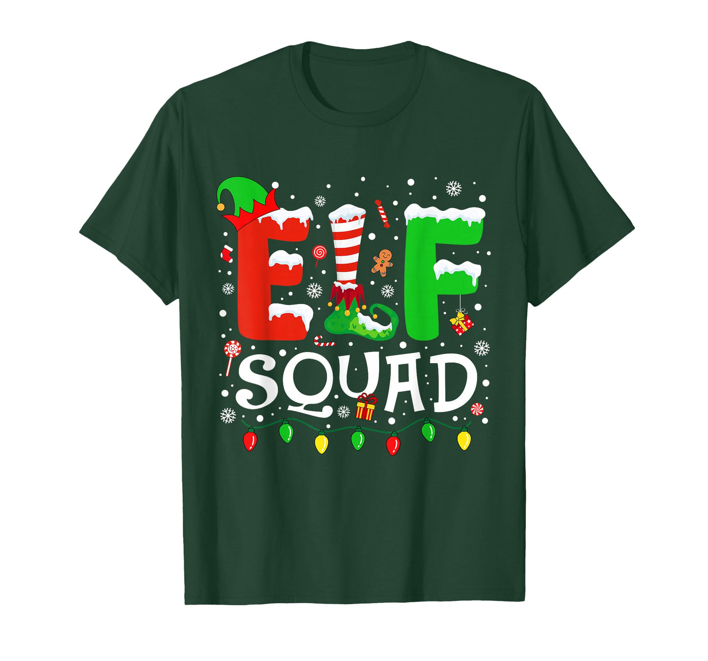 Elf Family Christmas Matching Pajamas Xmas Elf Squad Light T-Shirt