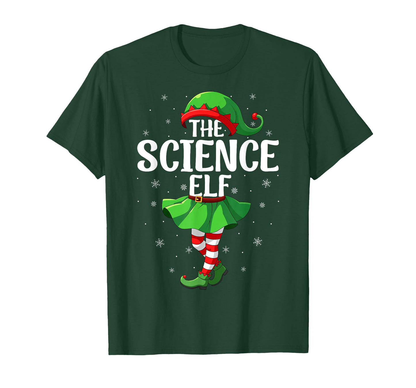 Science Elf Christmas Girls Women Elf Squad Xmas Family T-Shirt