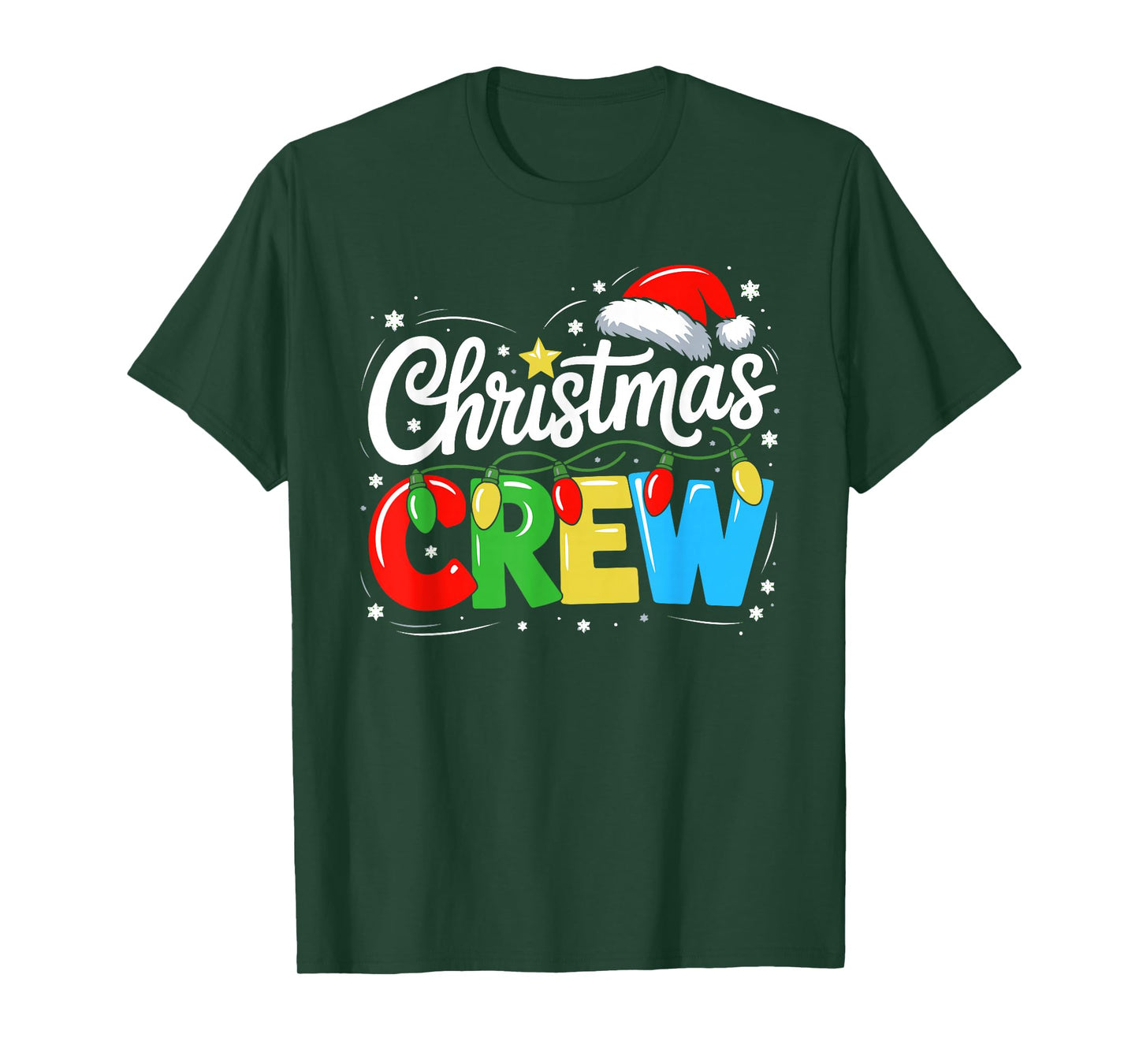 Christmas Crew Reindeer Antlers Santa Family Men Women Kids T-Shirt