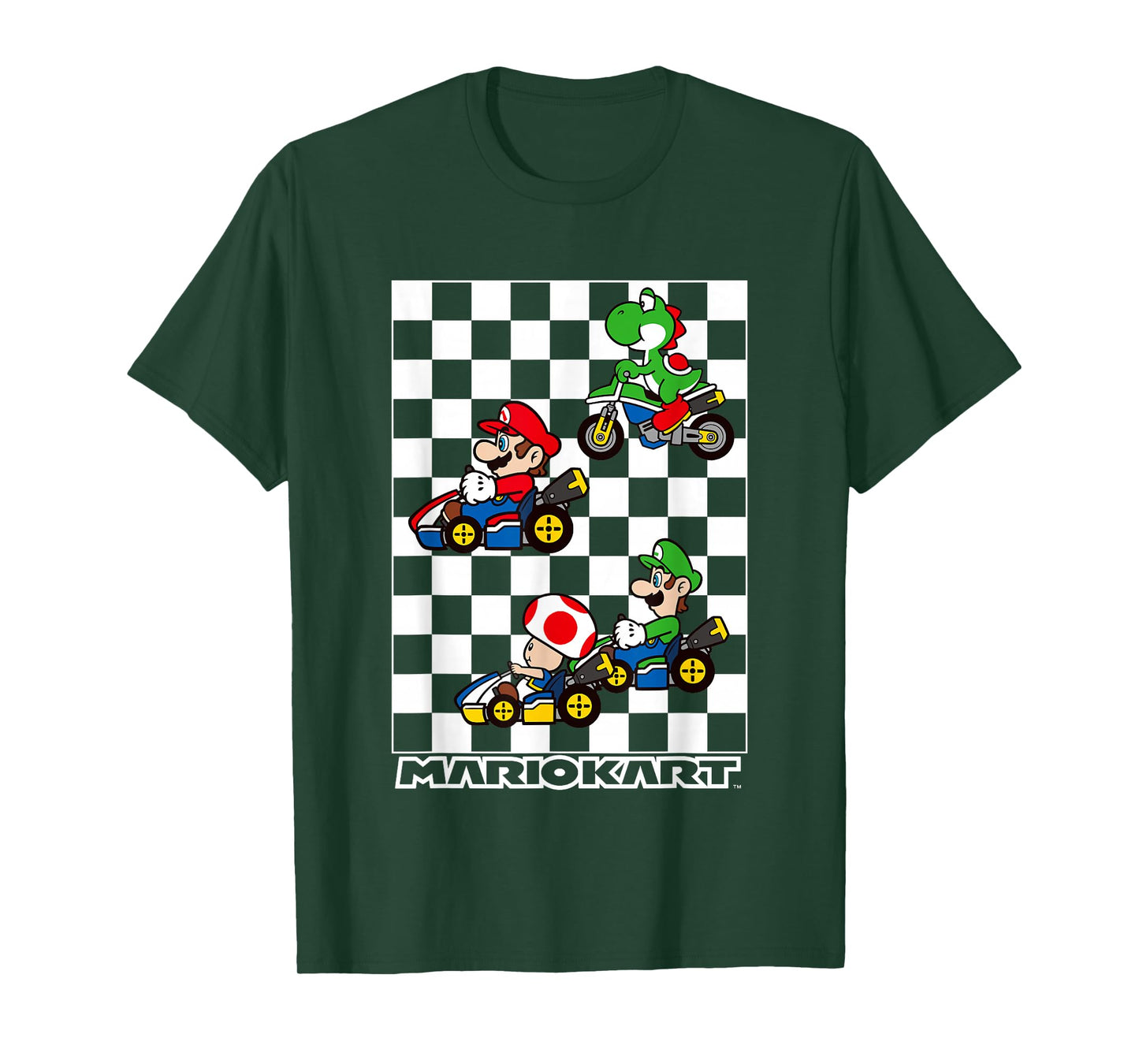 Mario Kart Racing Big Nintendo 4 Character Portrait T-Shirt