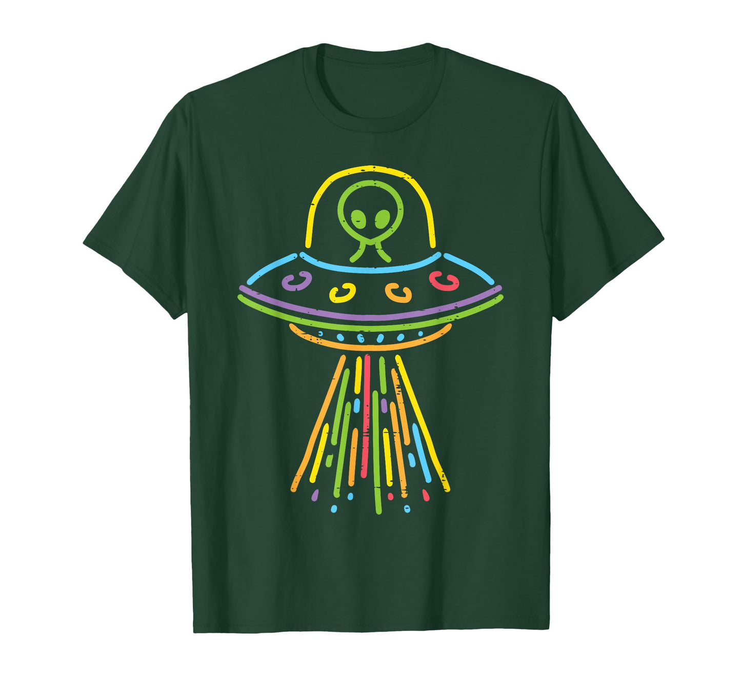 Colorful Alien Ufo Lines Cute Toddler Girls Boys Kids Women T-Shirt