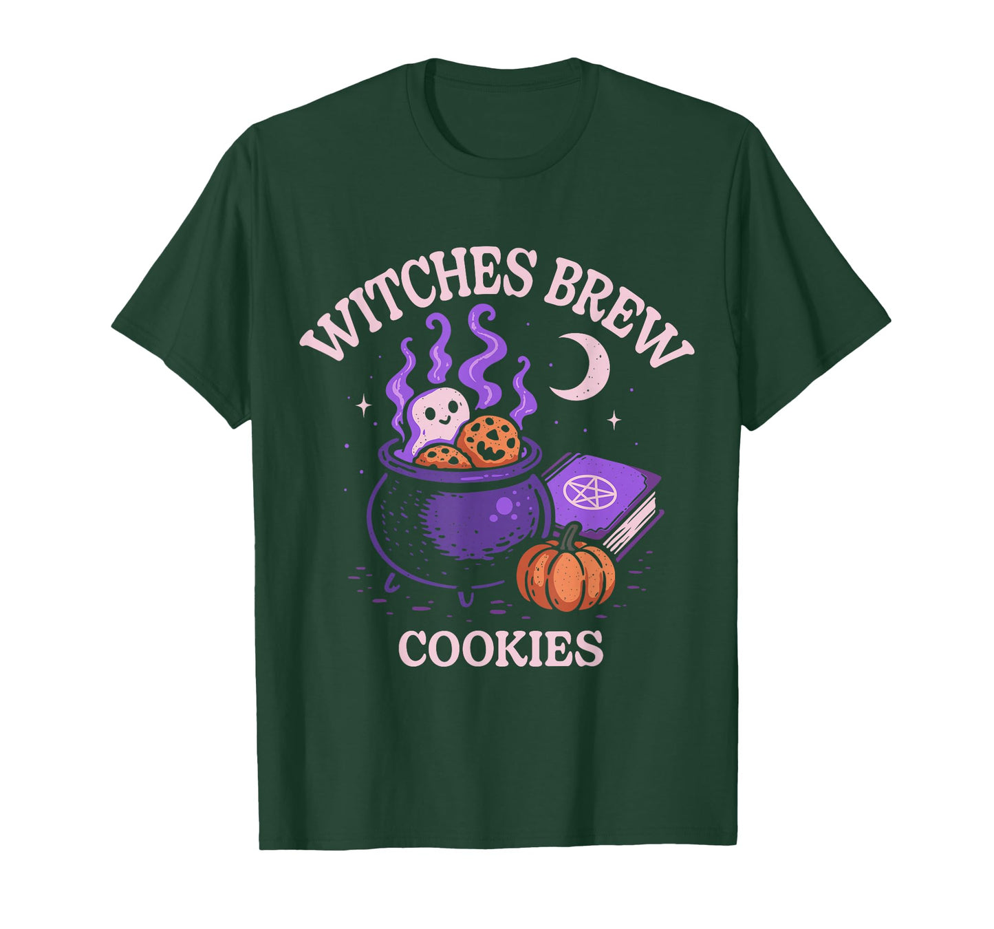 Halloween Witch Cauldron Witches Brew Cookies Funny Ghost T-Shirt