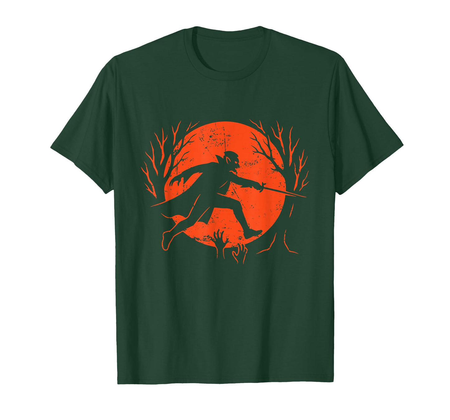 Vampire with Sword Under Moon T-Shirt