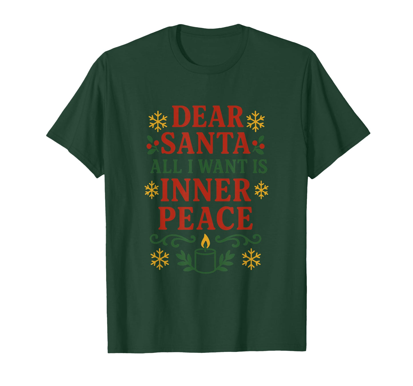 Dear Santa All I Want, is Peace – Xmas Quote Design T-Shirt