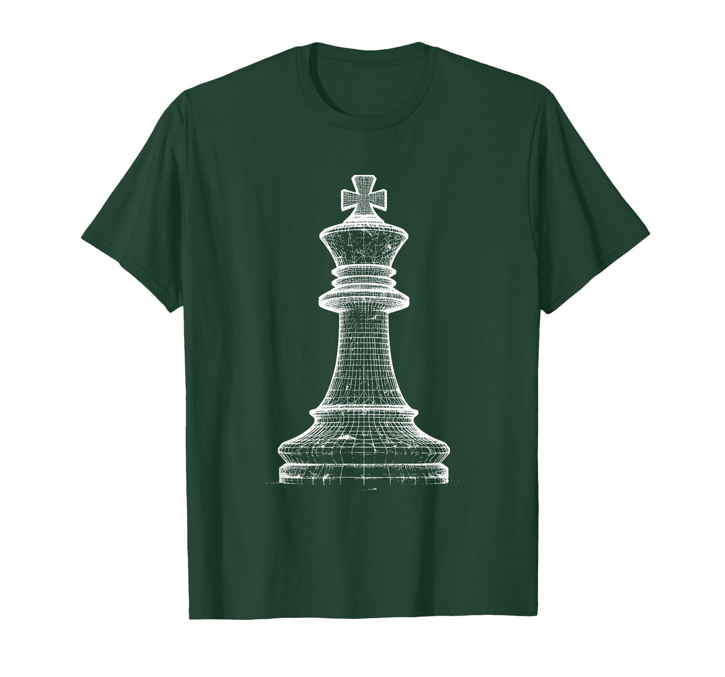 King Chess Figure 3D Wireframe - Vintage Chess Game Lover T-Shirt