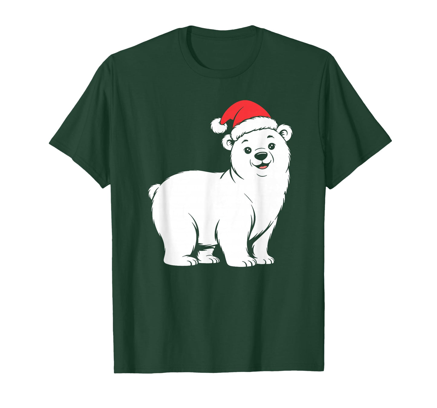 Christmas Polar Bear, Cute White Bear Wearing Santa hat T-Shirt