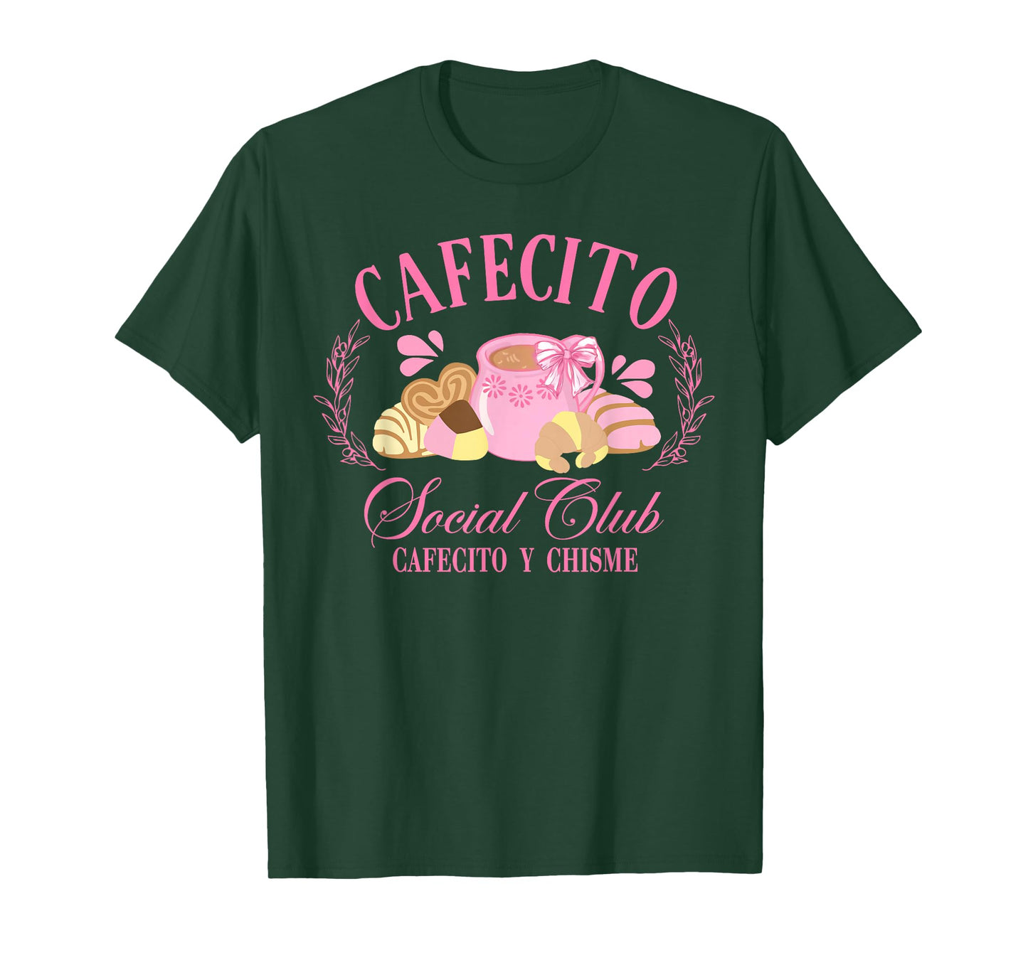 Retro Cafecito Mexican Conchas Social Club Cafecito Y Chisme T-Shirt