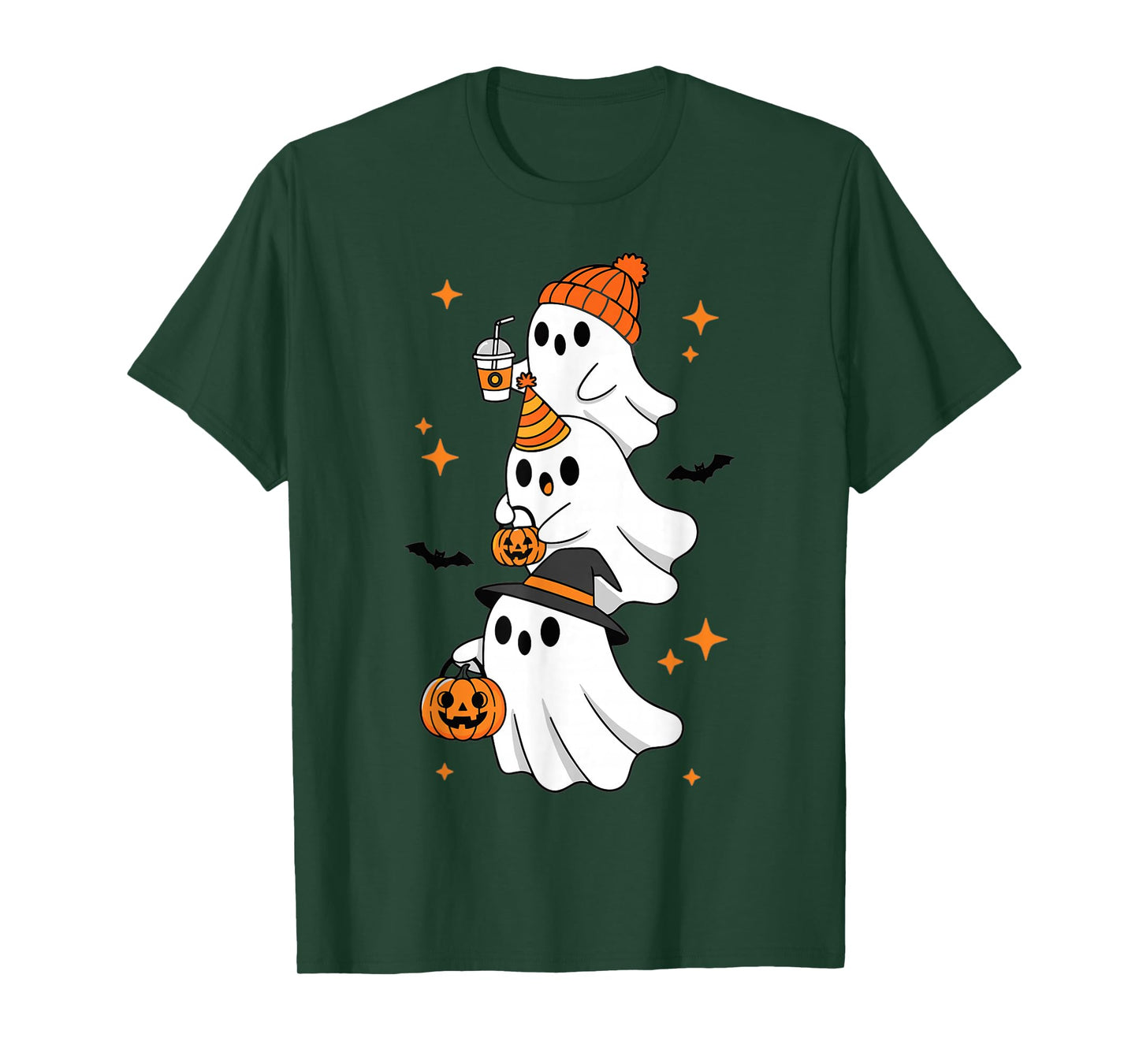 Halloween Ghosts Pumpkin Witch Hat Cute Party T-Shirt