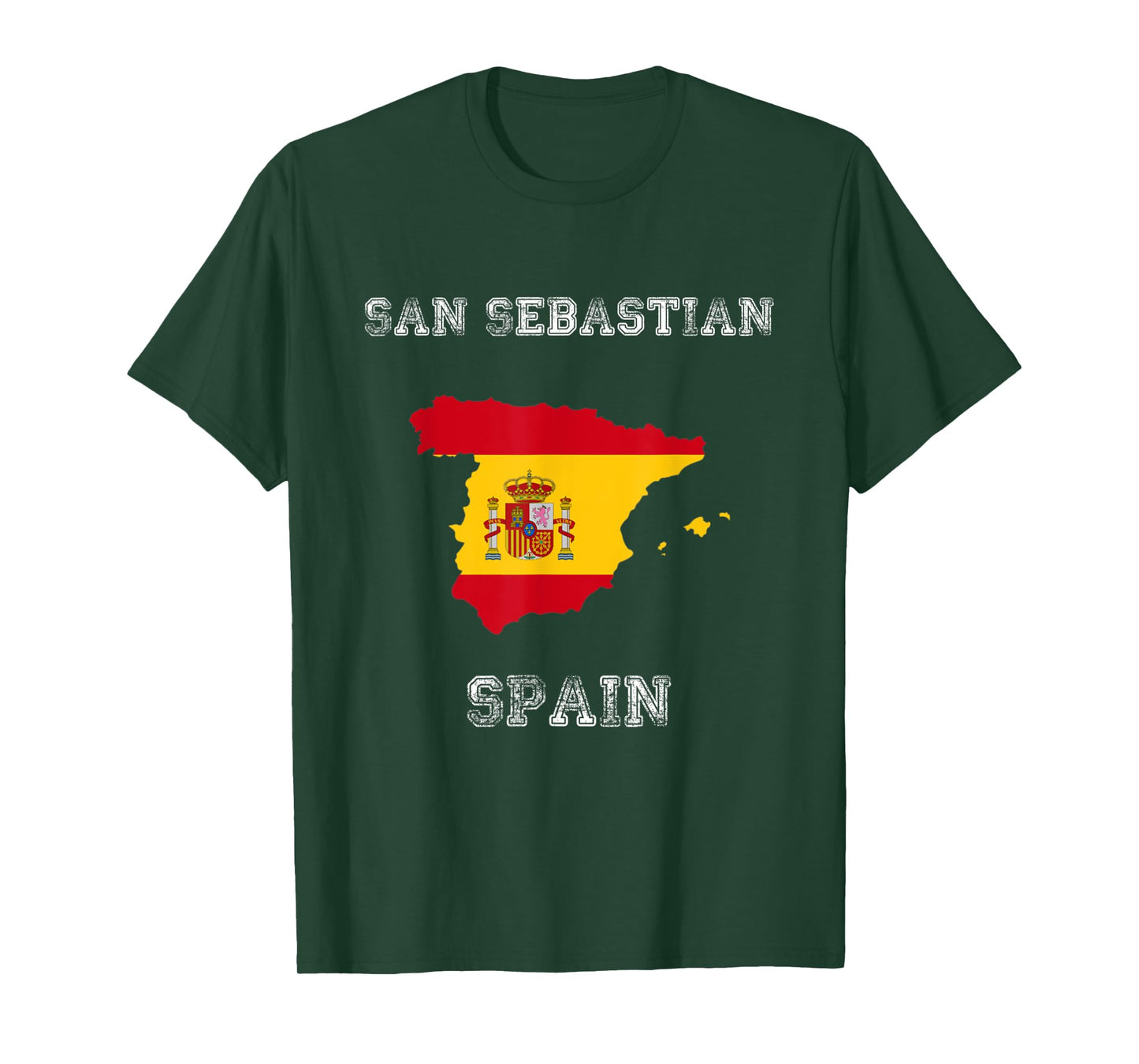 Retro San Sebastian Spain Distressed Spain Flag T-Shirt