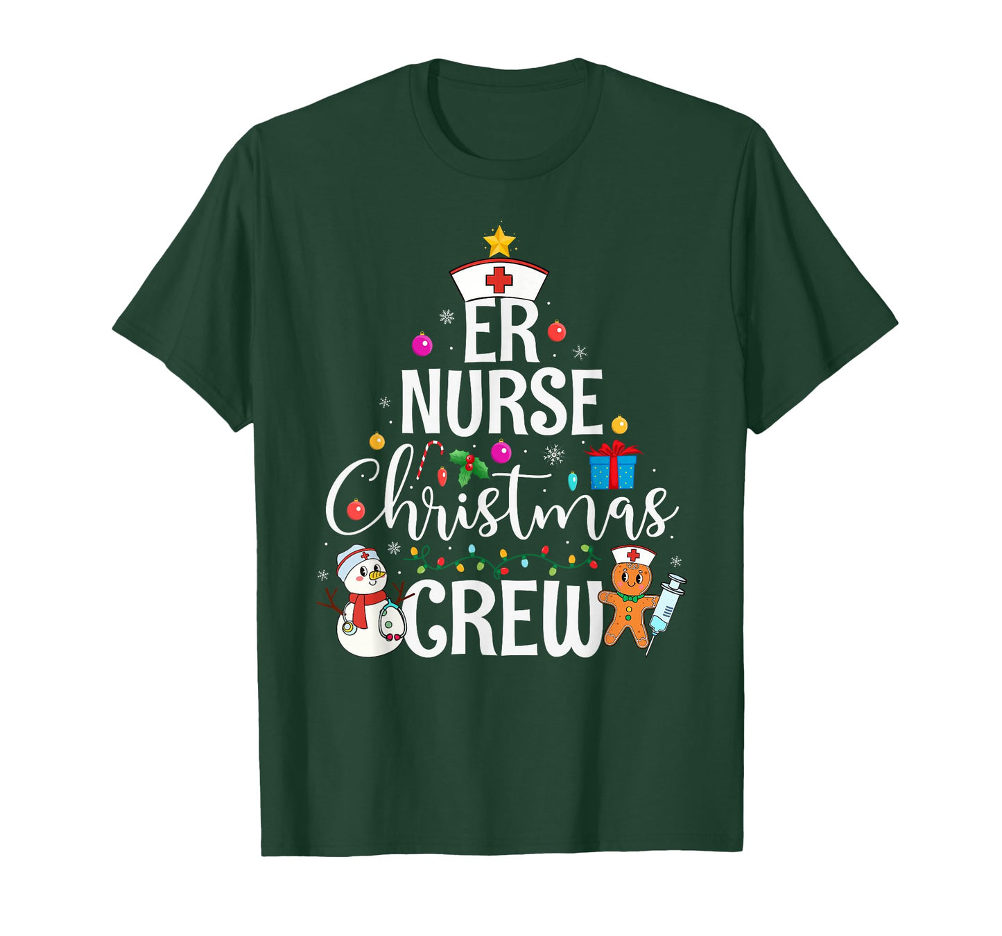 ER Nurse Christmas Crew Nursing Men Women Nurse Medical Xmas T-Shirt