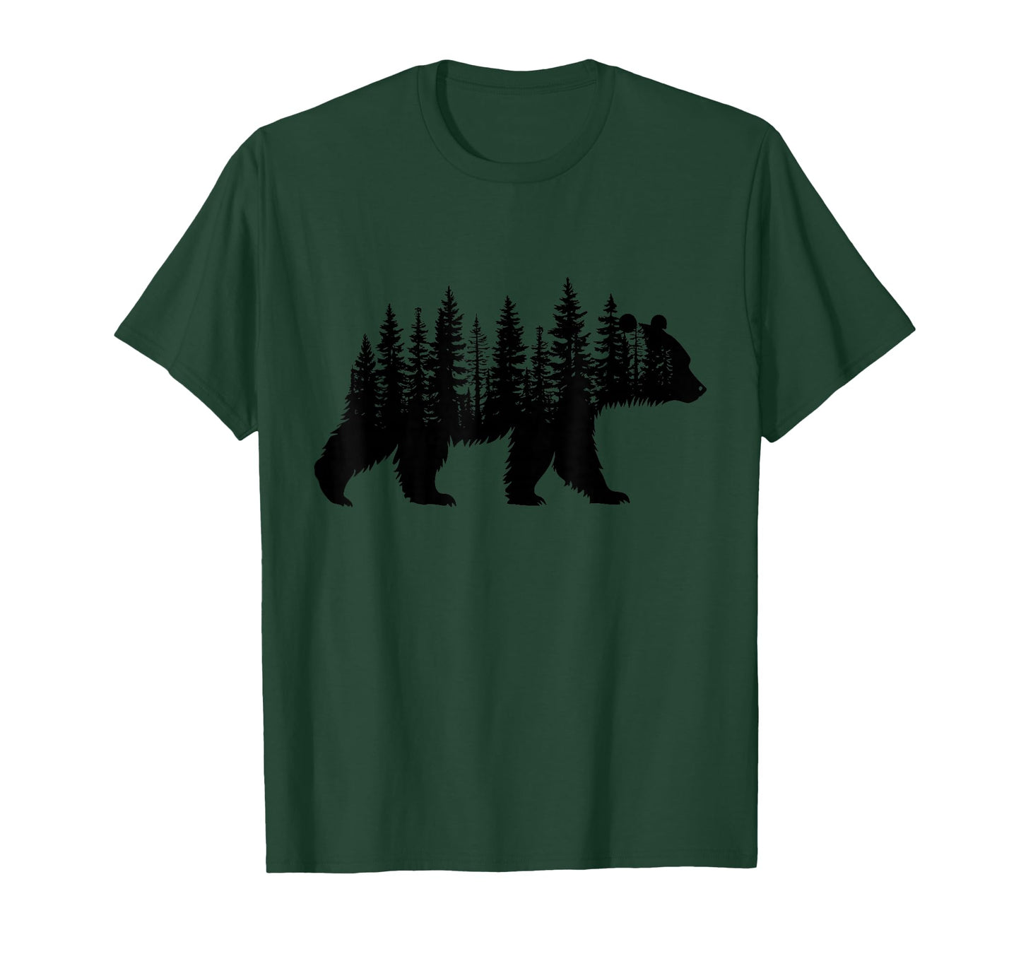 Forest Trees Wildlife Animal Retro Outdoor Nature bear Lover T-Shirt