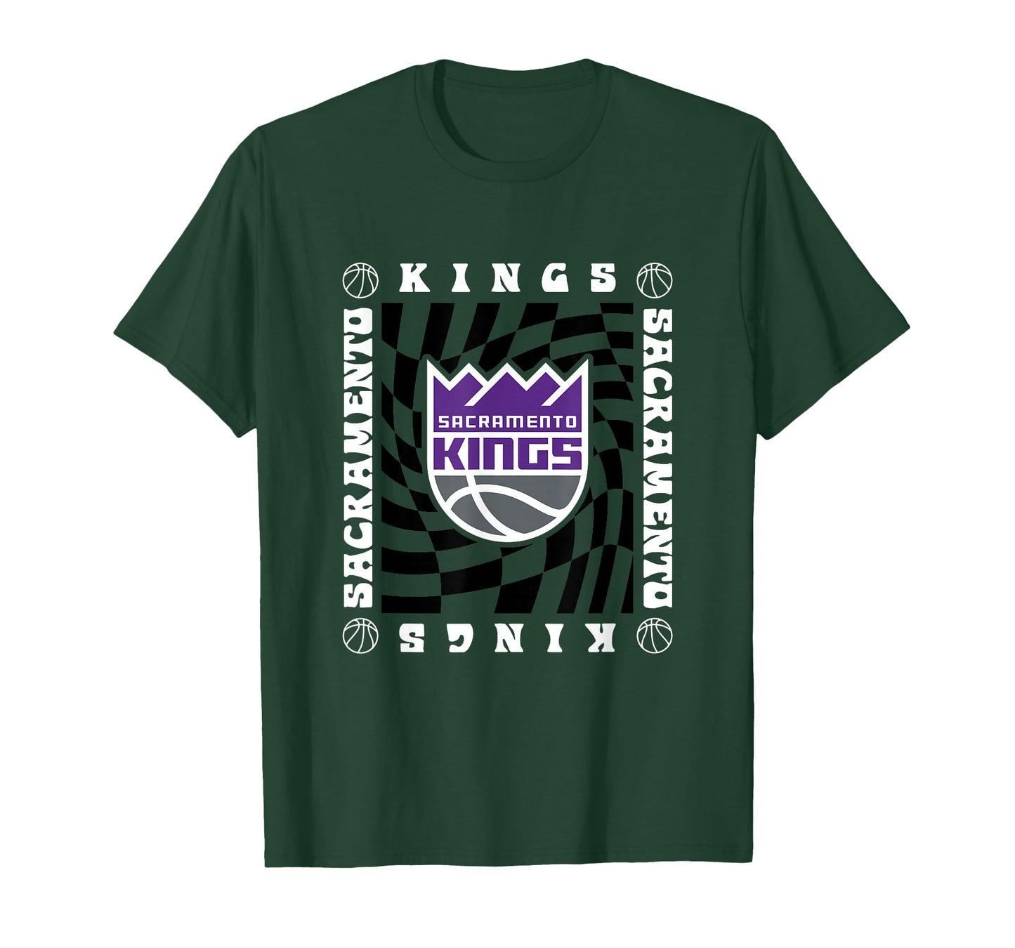 NBA Sacramento Kings Retro Checkerboard Wave T-Shirt