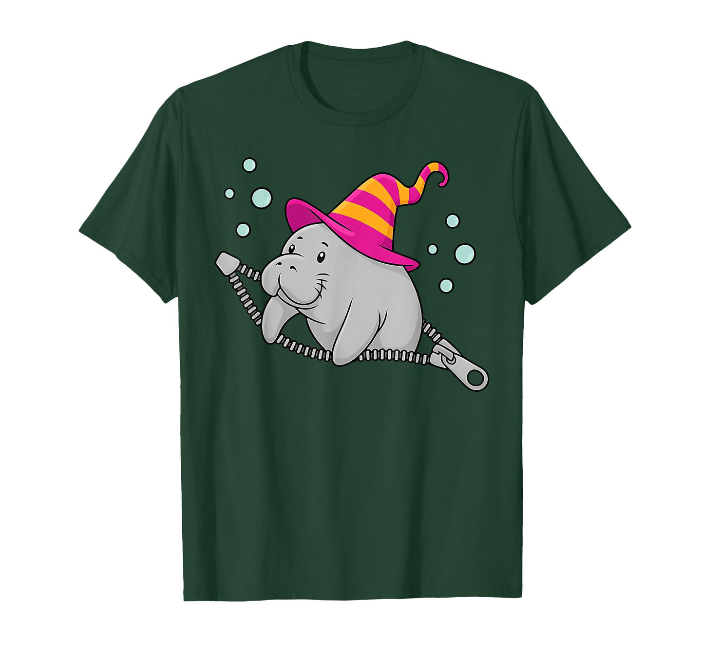 Manatee Witch Hippo Emerging from A Zipper Funny Costume Kid T-Shirt