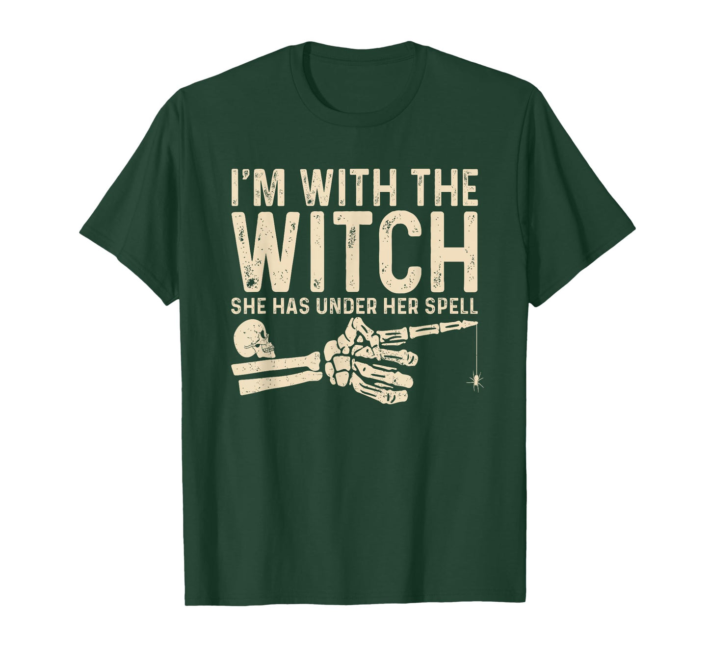 I'm with The Witch Funny Halloween Couple Costume Party T-Shirt