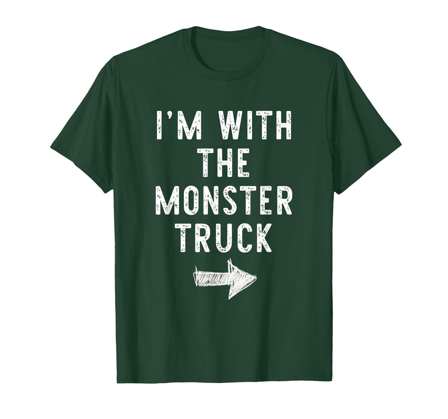 I'm With The Monster Truck Costume Halloween Matching Couple T-Shirt