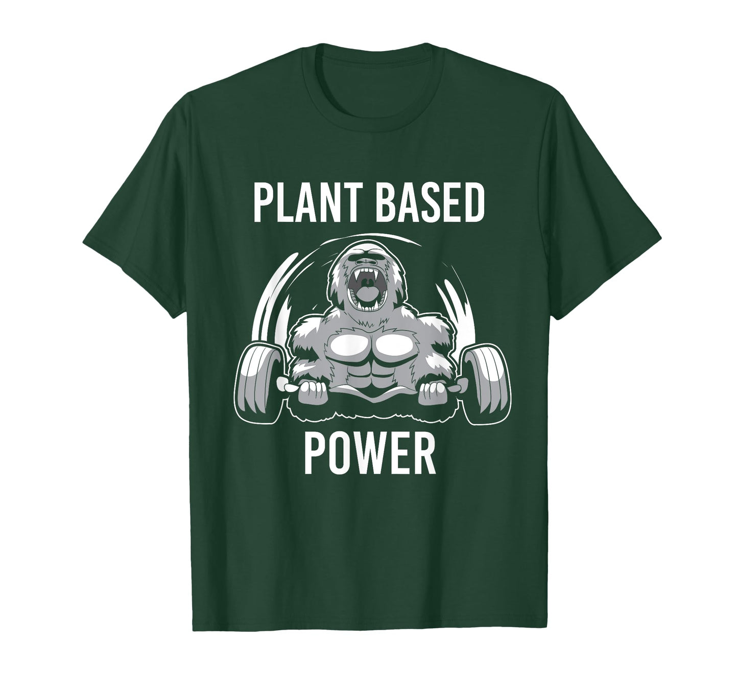 Plant Based Power Vegan Gorilla Gym Fitness & Bodybuilder T-Shirt