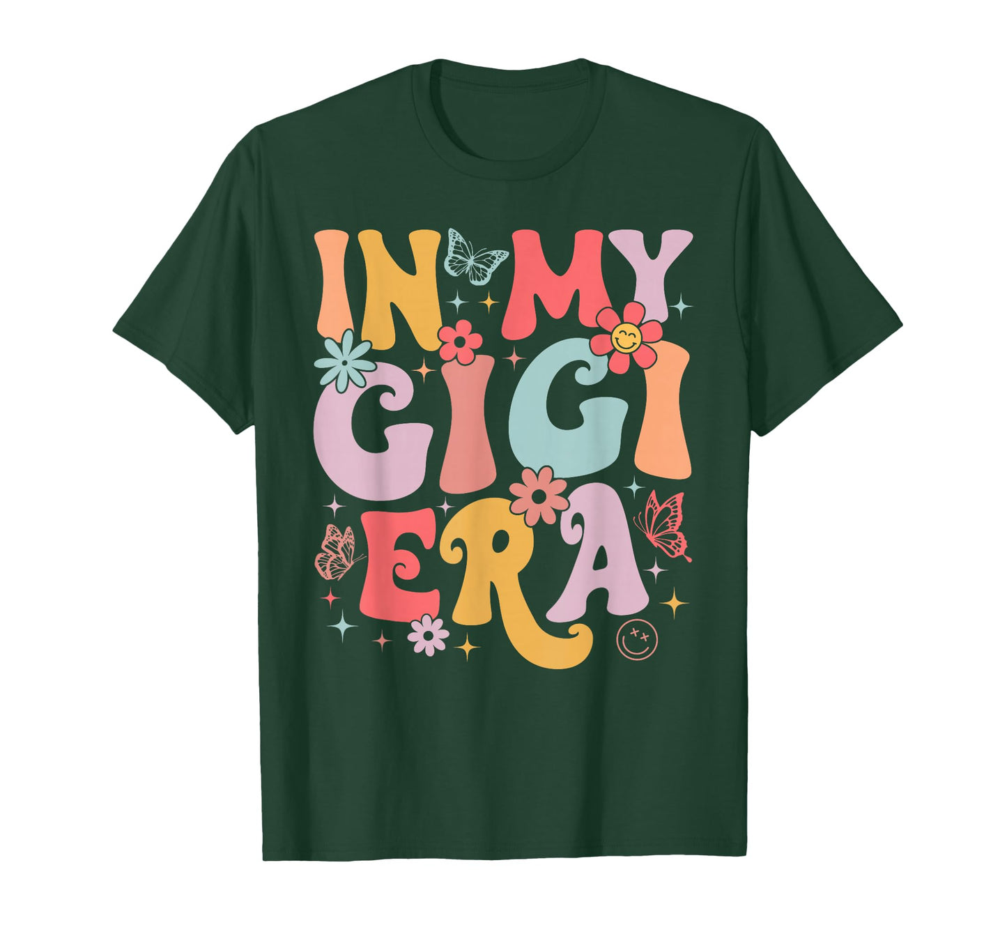 In My Gigi Era Groovy Retro Mothers Day Butterfly Women T-Shirt