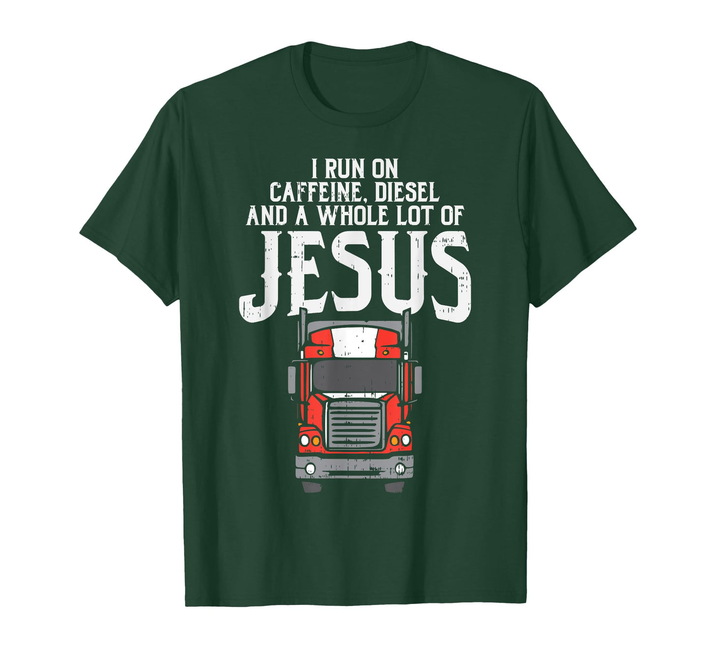 Caffeine Diesel Jesus Truck Coffee Christian Trucker Gift T-Shirt