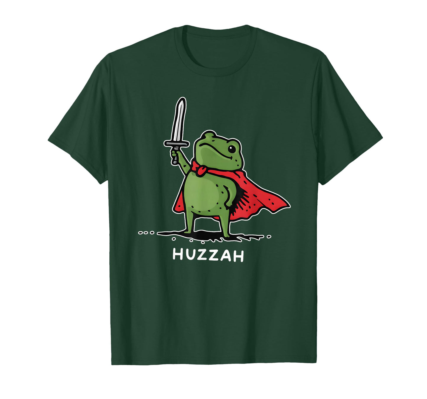 Vintage Frogs Humor Huzzah Frog Knight Funny Sword Meme T-Shirt