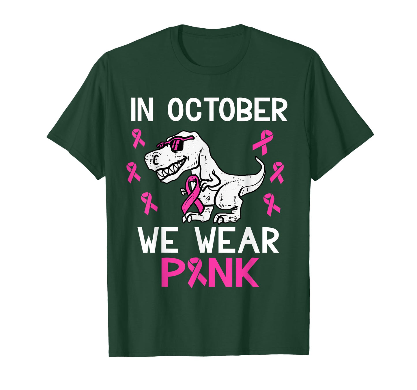 In October We Wear Pink Toddler Kids Breast Cancer Awareness T-Shirt