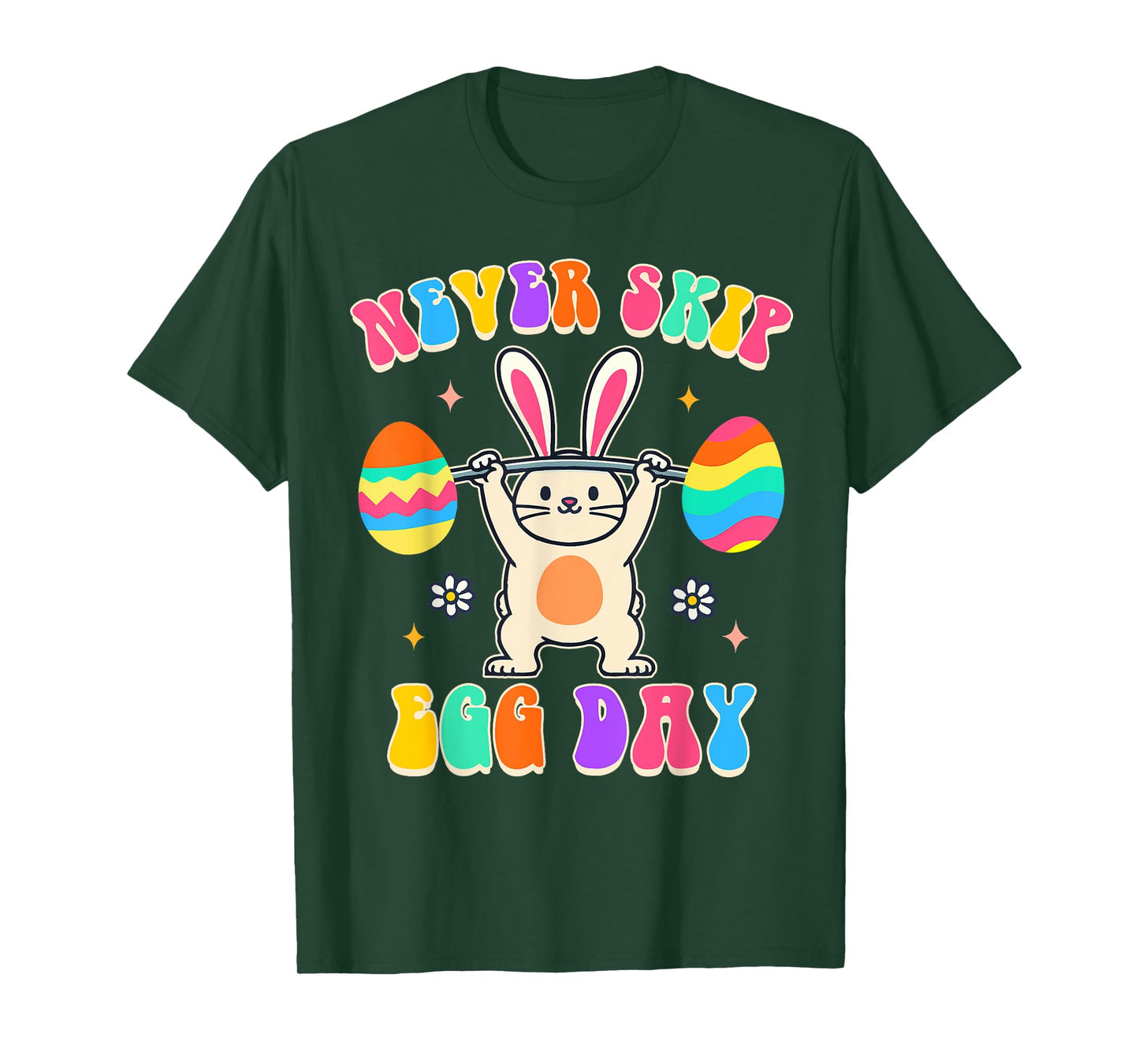 Easter Day Funny Rabbit Fitness Exercise Never Skip Egg Day T-Shirt