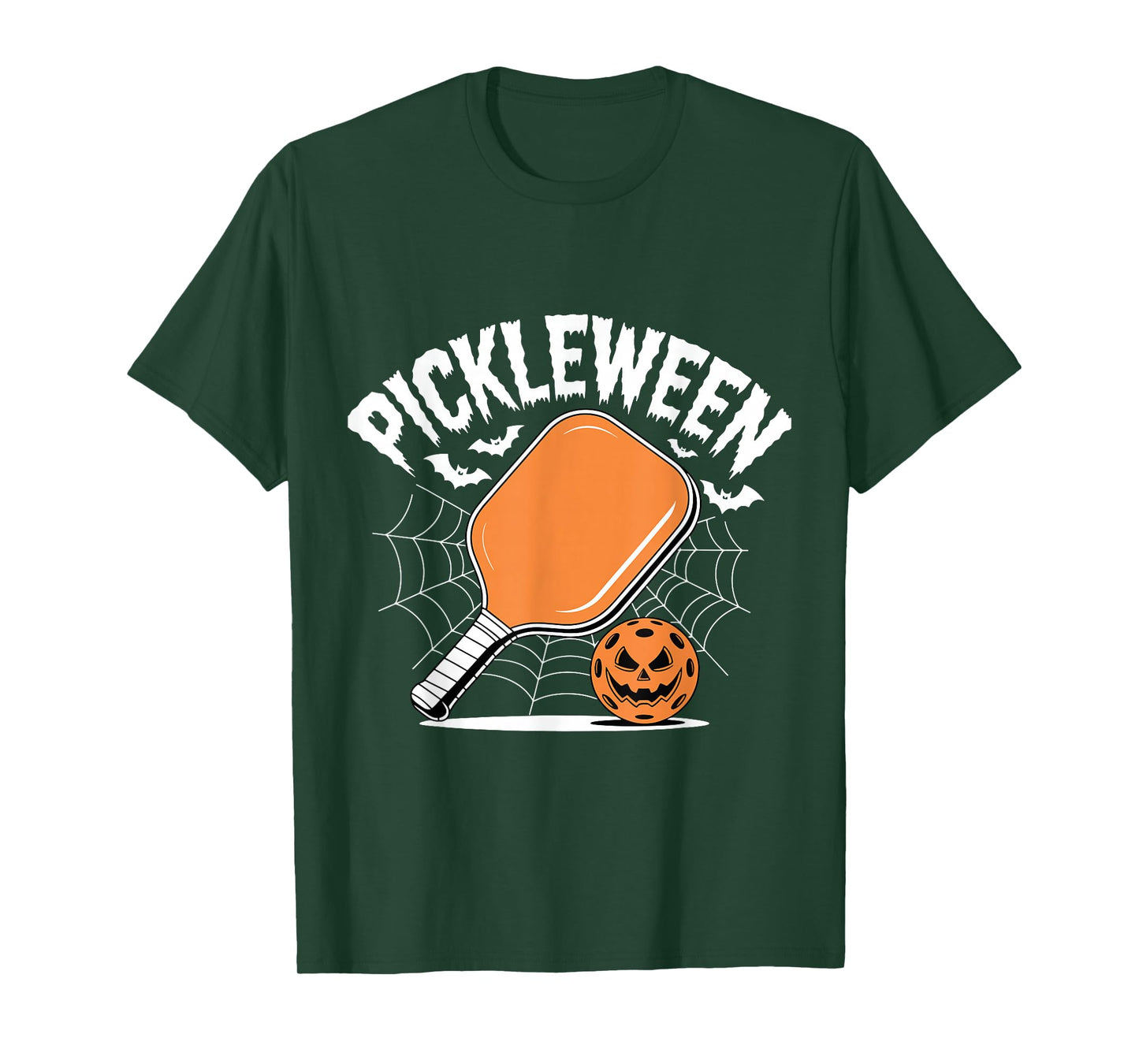 Pickleween Pickleball Player Funny Halloween Pumpkin T-Shirt