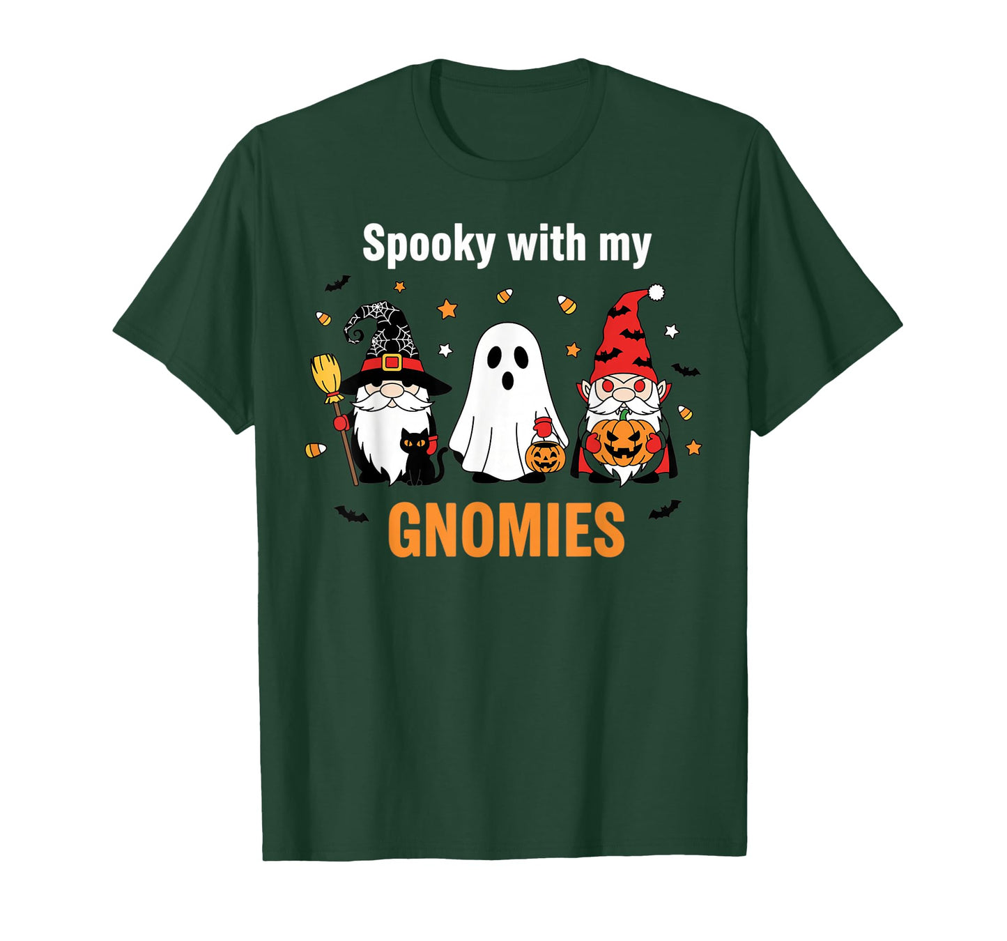 Spooky Halloween Gnome Design for Fall and Candy Fans T-Shirt