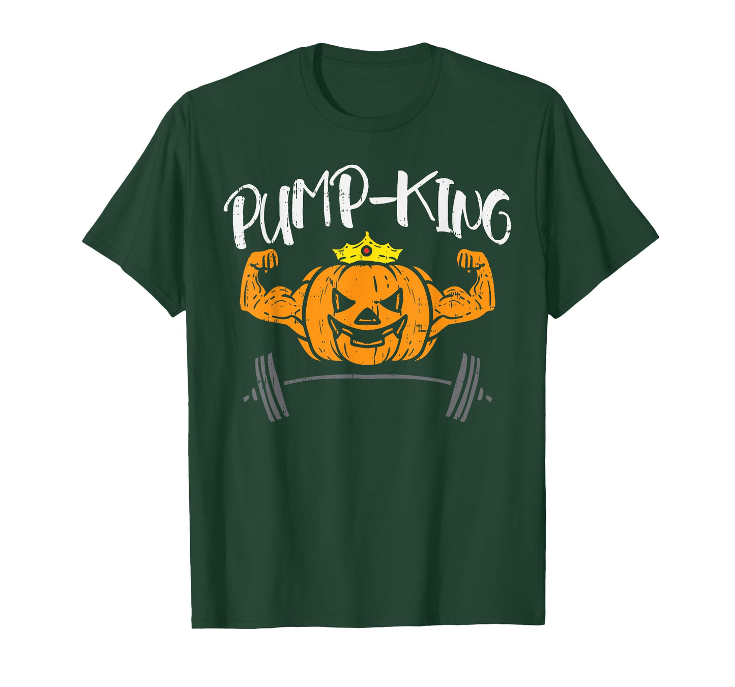 Pump-King Pumpkin Pun Halloween Costume Gym Weightlifting T-Shirt