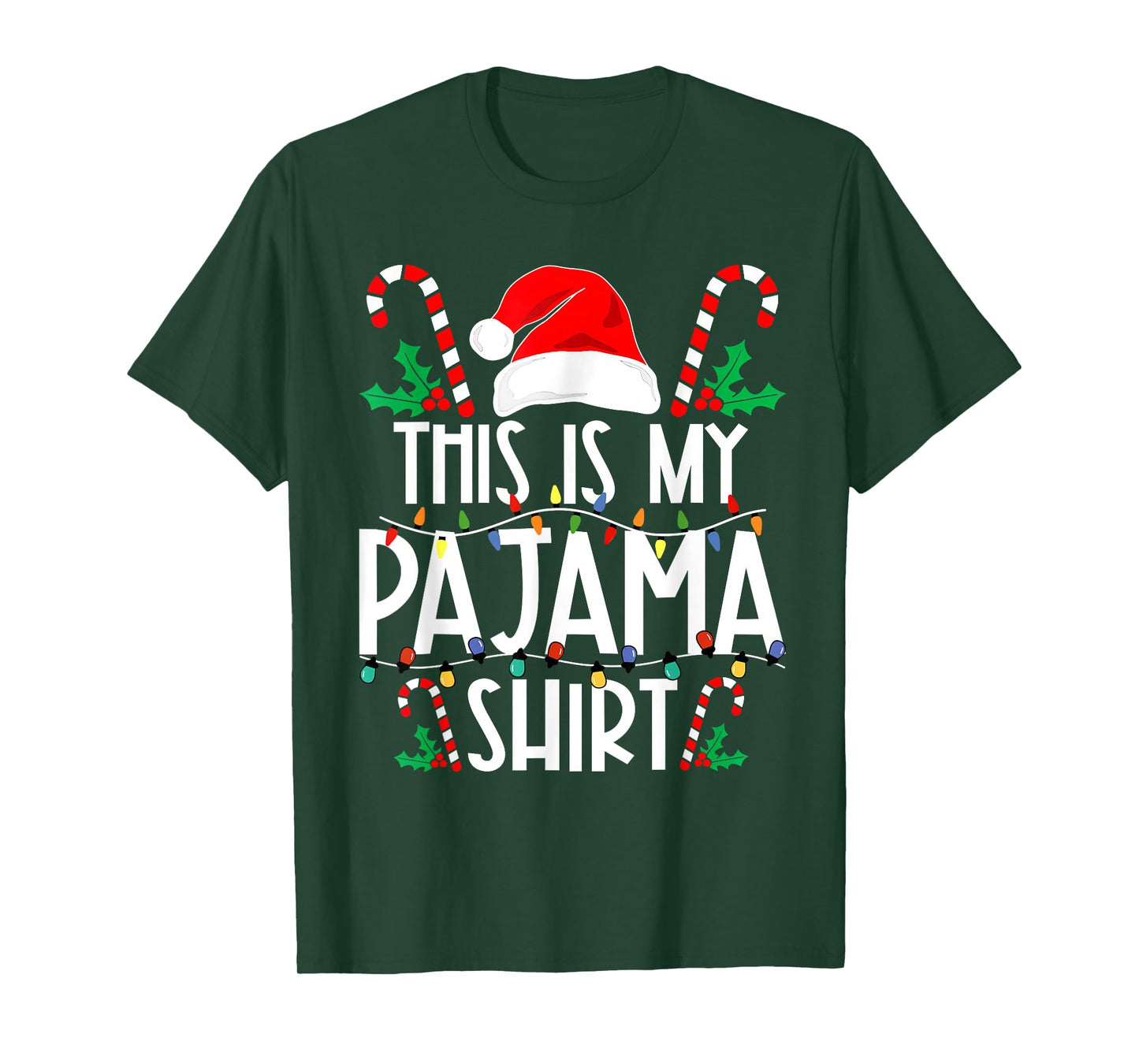 This is My Pajama Shirt Merry Christmas Xmas Lights Holiday T-Shirt