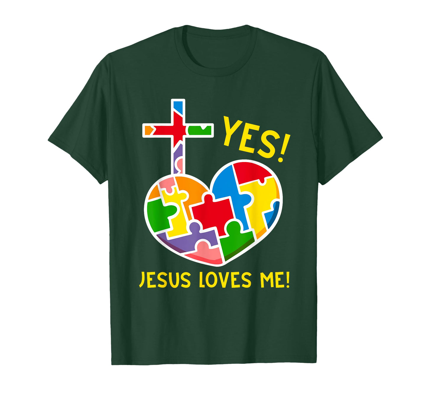 Yes, Jesus Loves Me Funny Puzzles Autism Awareness Kids T-Shirt