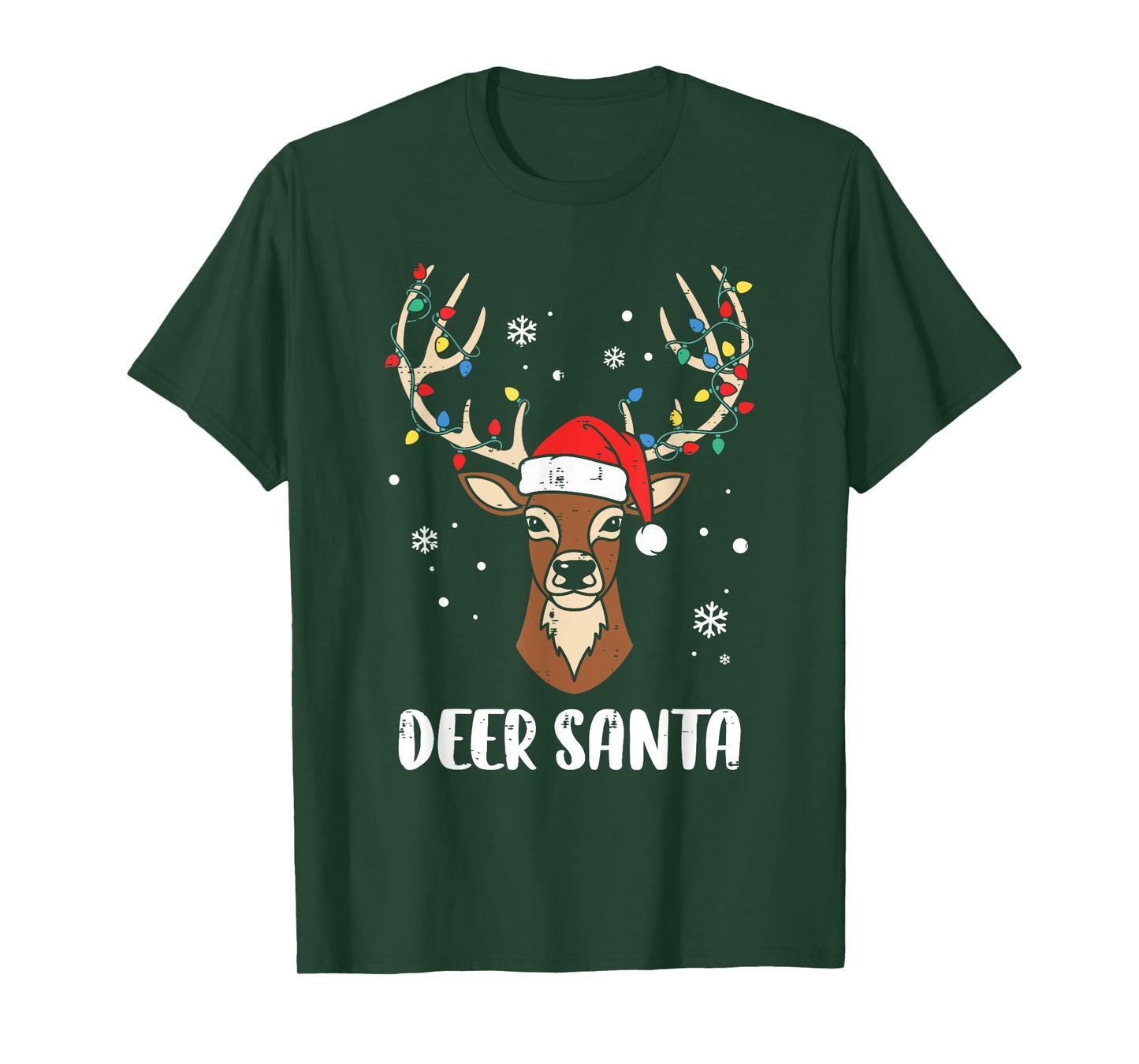 Deer Santa Reindeer Funny Christmas Pun Men Women Kids T-Shirt
