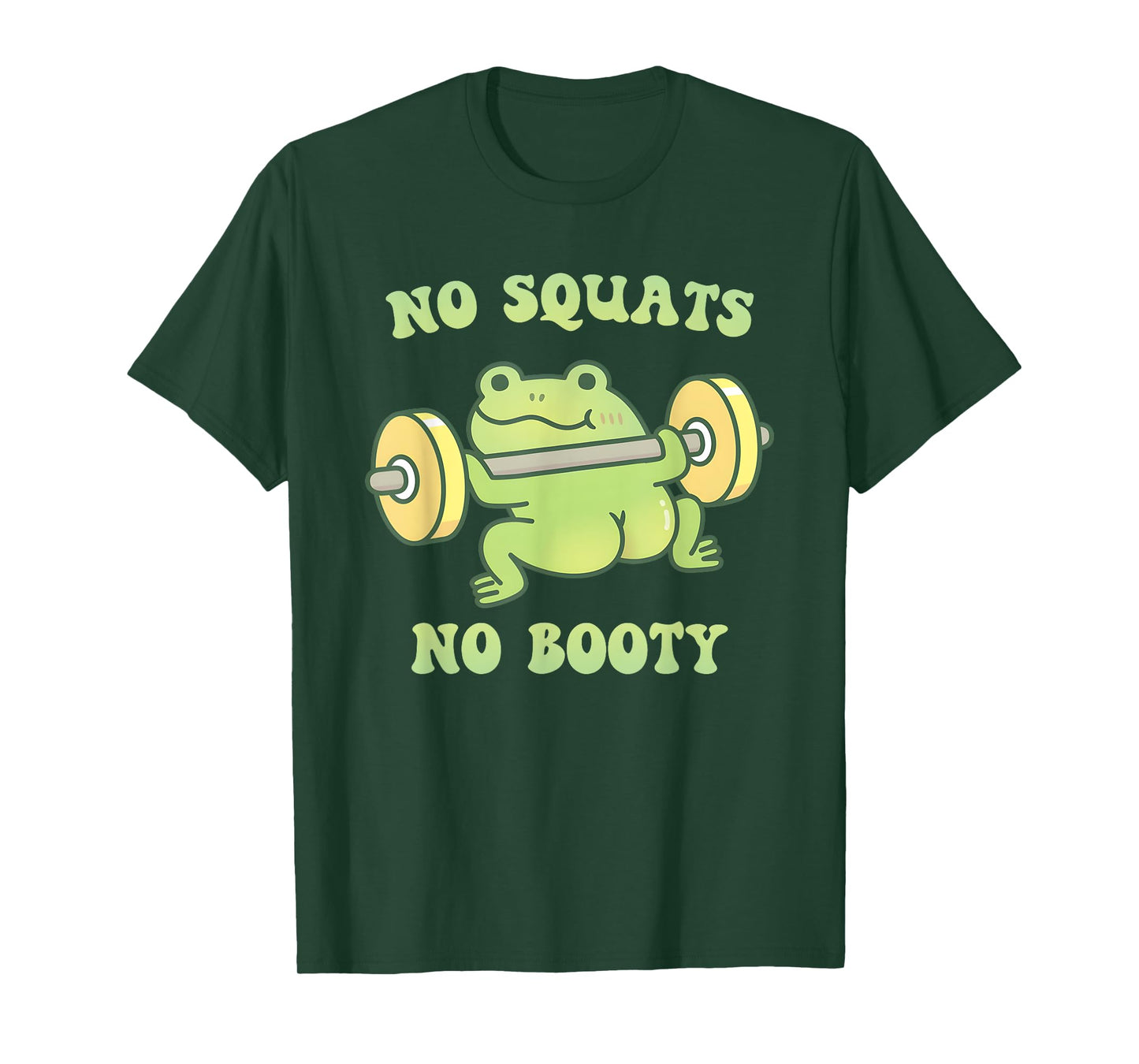 Funny Frog Lifting Weights No Squats No Booty T-Shirt