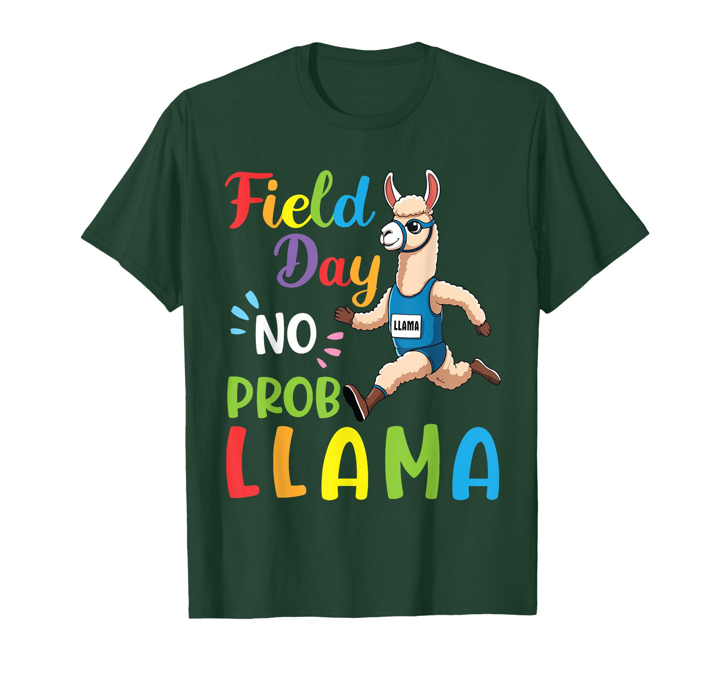 Field Day No Prob Llama Funny Running Llama Sports Problem T-Shirt