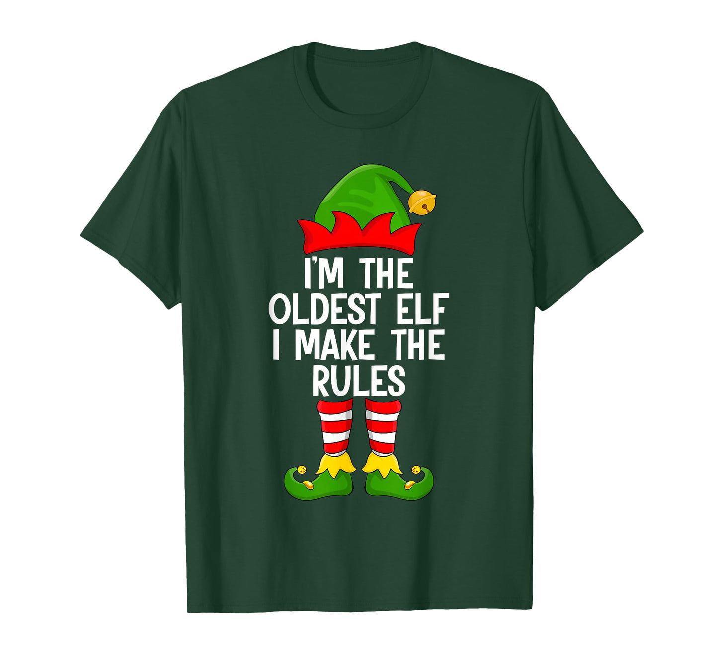 Oldest Elf Xmas Matching Family Elf Squad Christmas T-Shirt