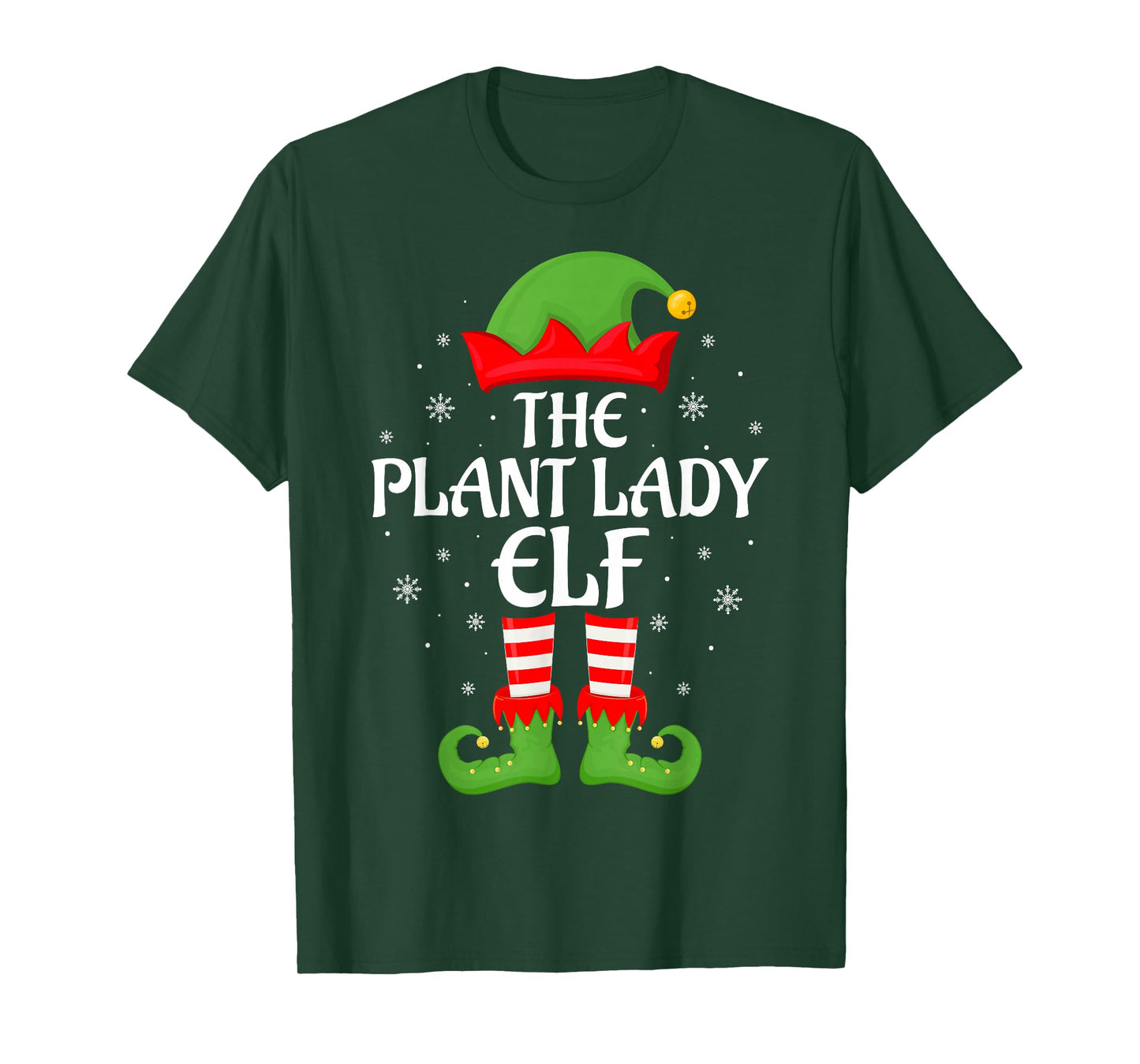 Plant Lady Elf Xmas Family Matching Elf Squad Christmas T-Shirt