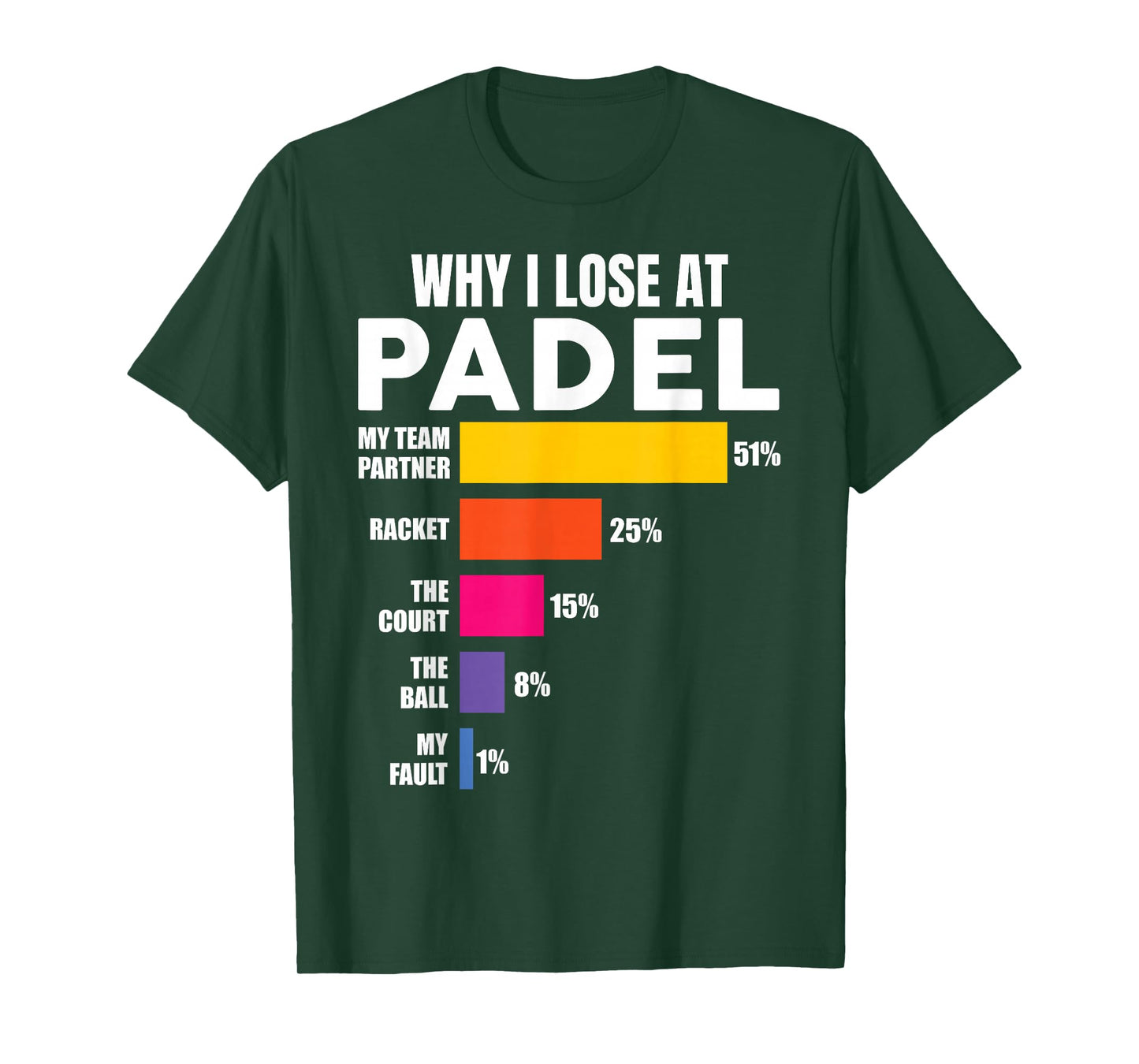 Padel-Shirt Why I Lose at Padel Tennis Funny Men Women T-Shirt