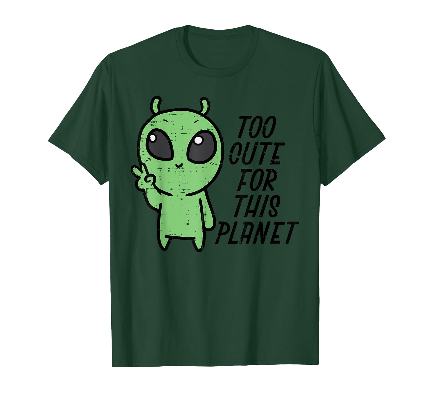 Baby Alien Too Cute For This Planet Boys Girls Toddler Kids T-Shirt