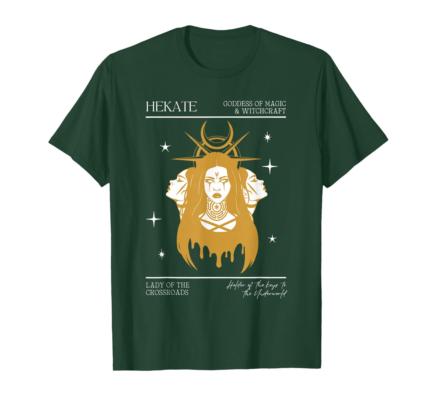 Hecate Triple Moon Goddess Witch Hekate Wheel Tarot Card T-Shirt